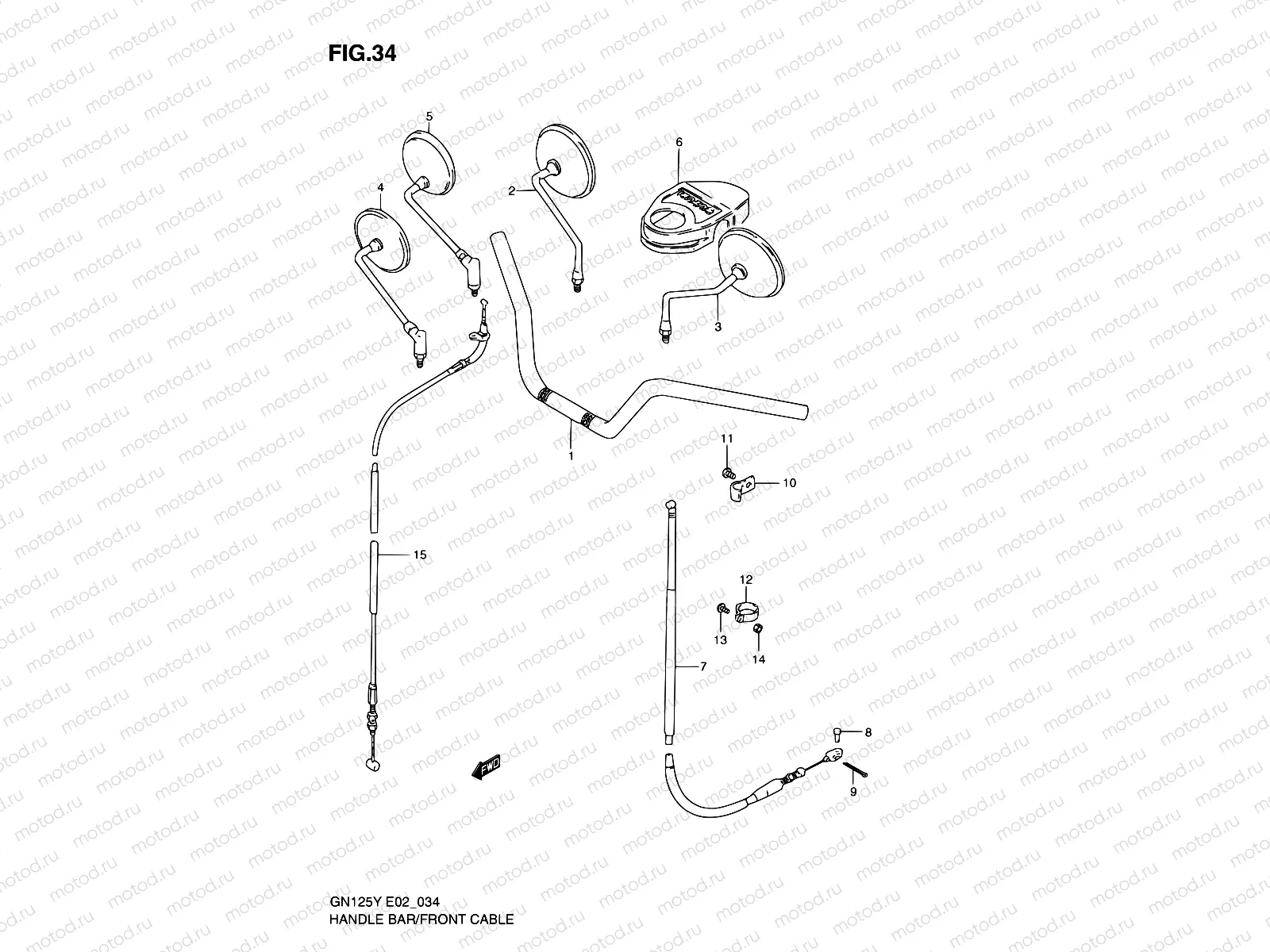 34 - HANDLEBAR - FRONT CABLE