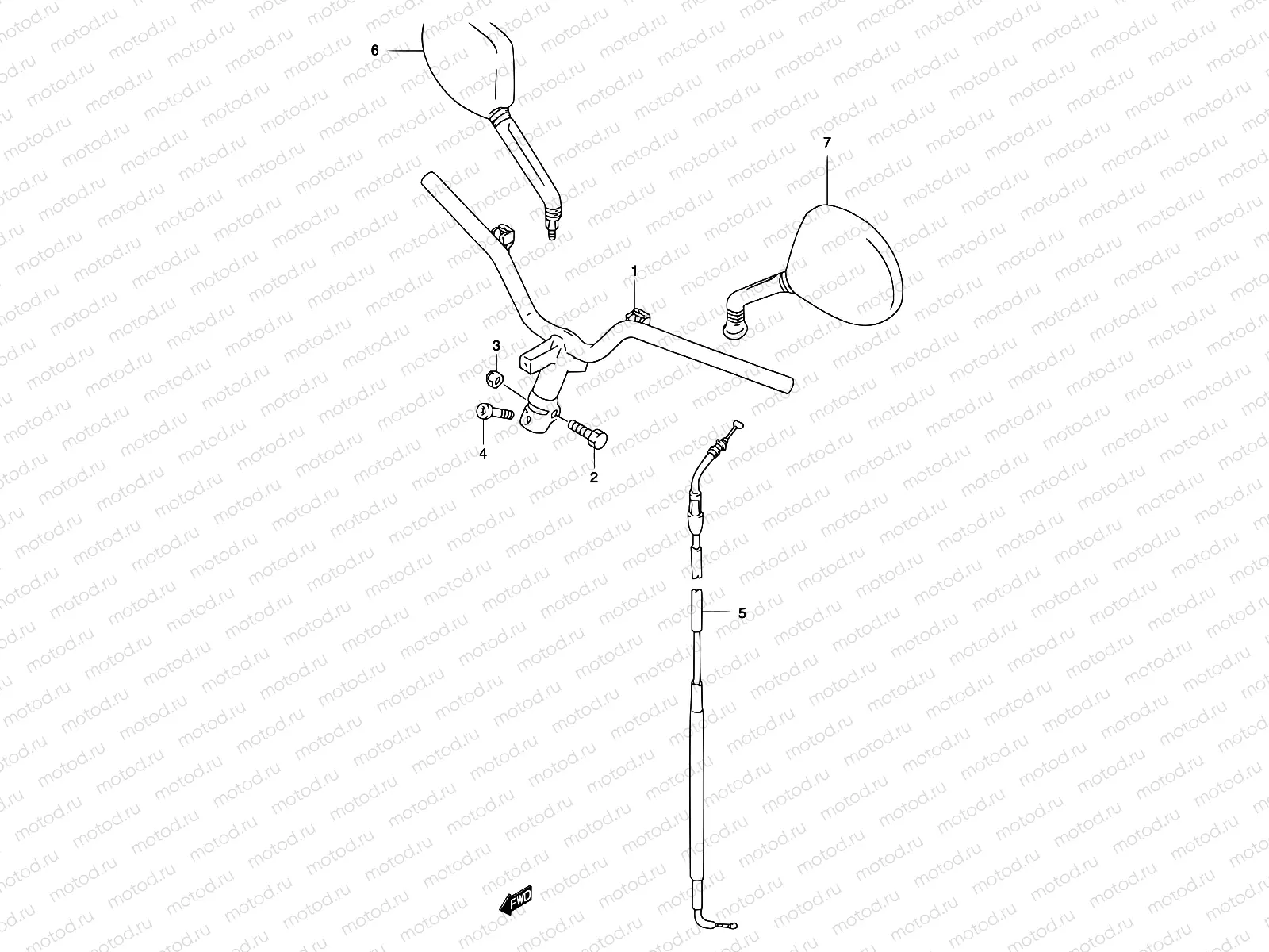 34 - HANDLEBAR (MODEL AY50WR K1/K2/AY50W K3/K4)