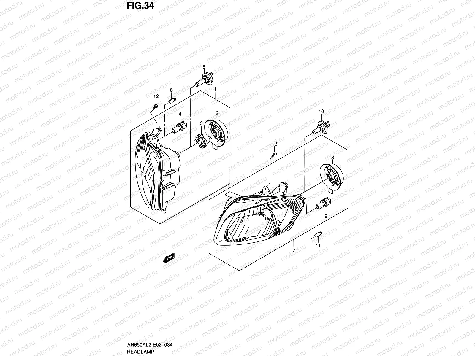 34 - HEADLAMP (AN650AL2 E02)