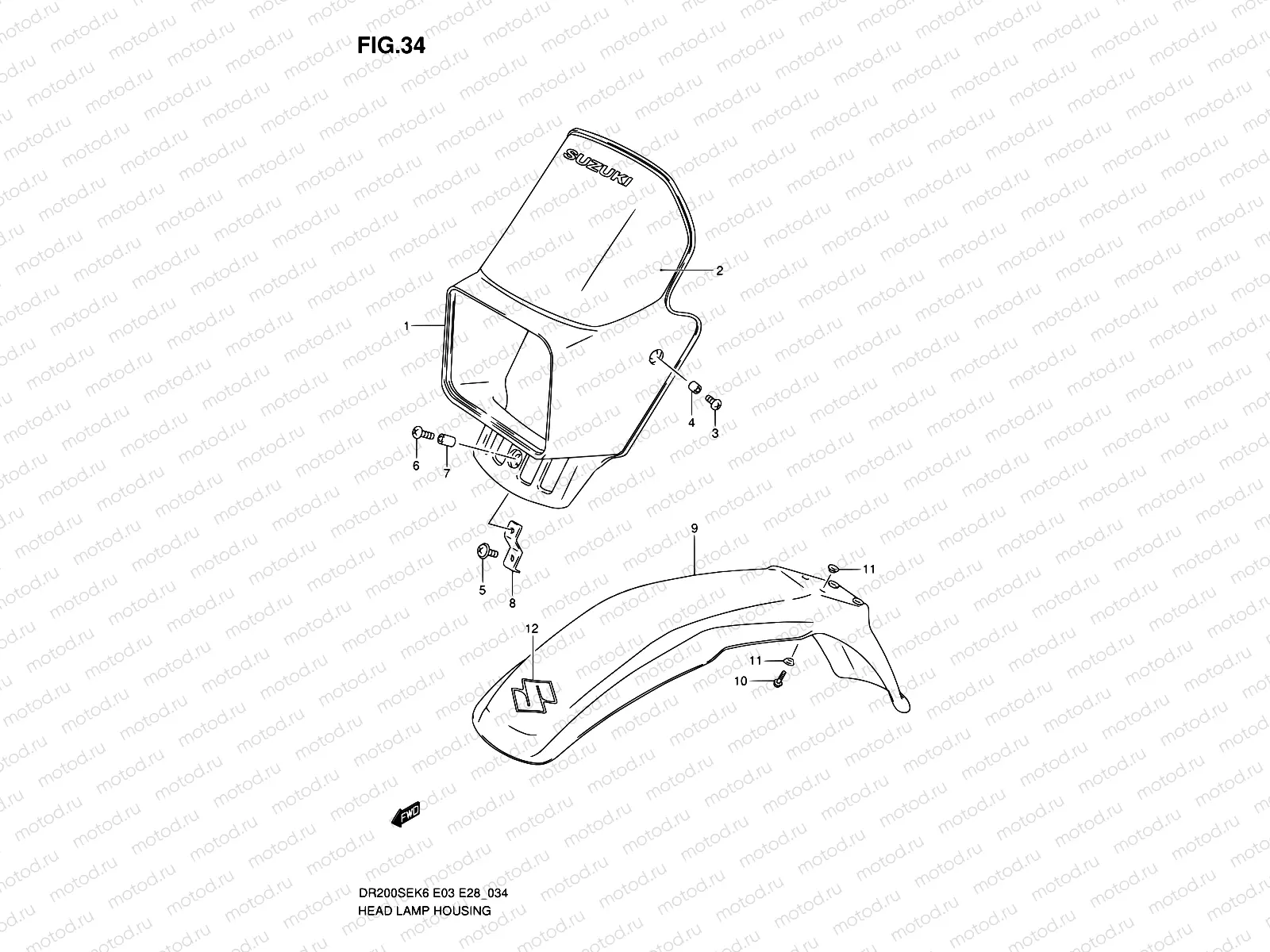 34 - HEADLAMP COVER (MODEL K6/K7)