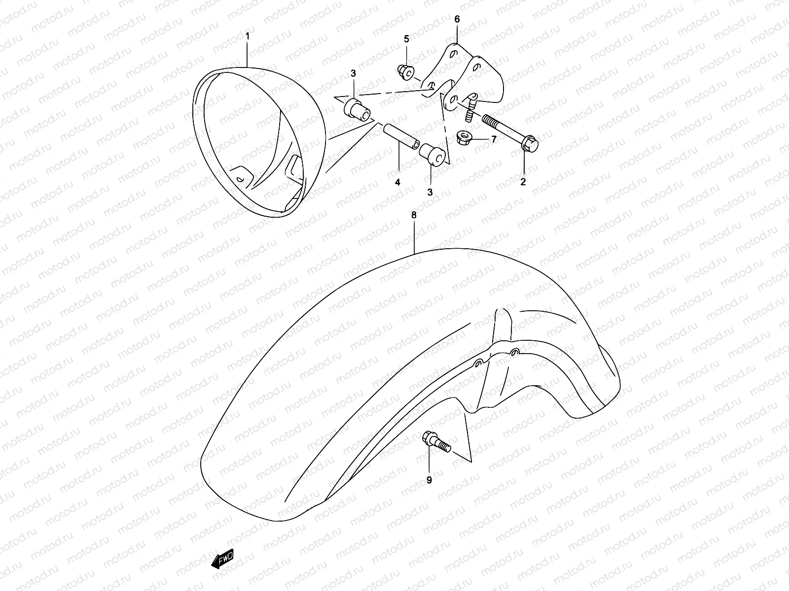 34 - HEADLAMP HOUSING (MODEL K2)