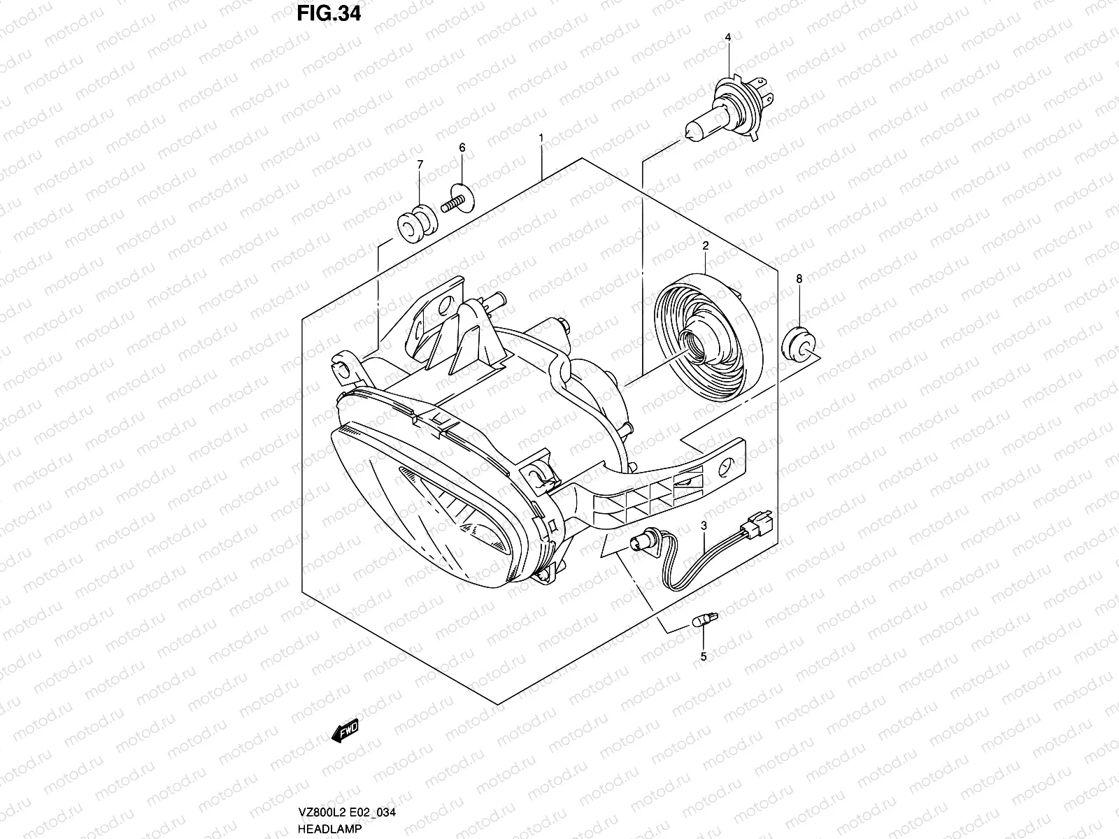 34 - HEADLAMP (VZ800L2 E19)