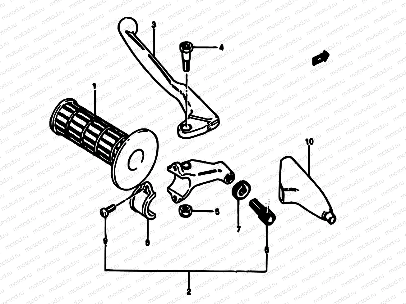 34 - LEFT HANDLE GRIP (MODEL F)