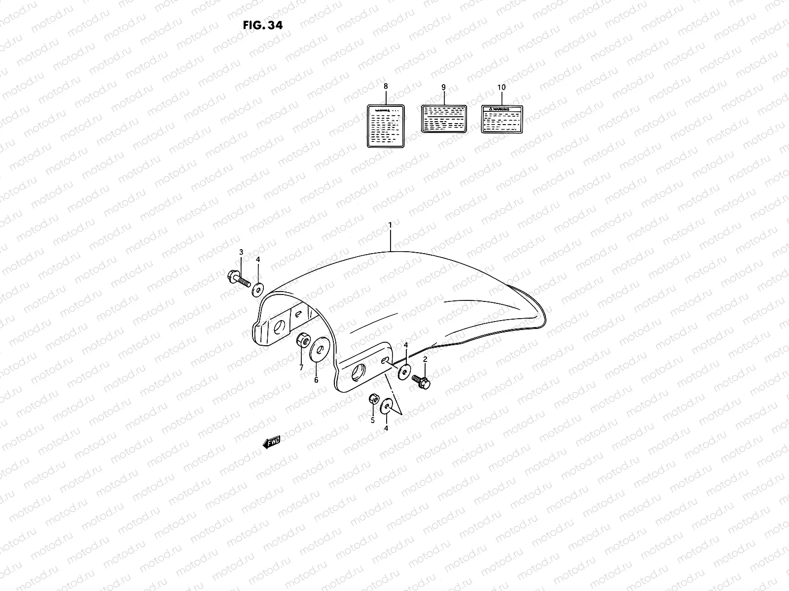 34 - REAR FENDER (MODEL G/H/K/L/M)