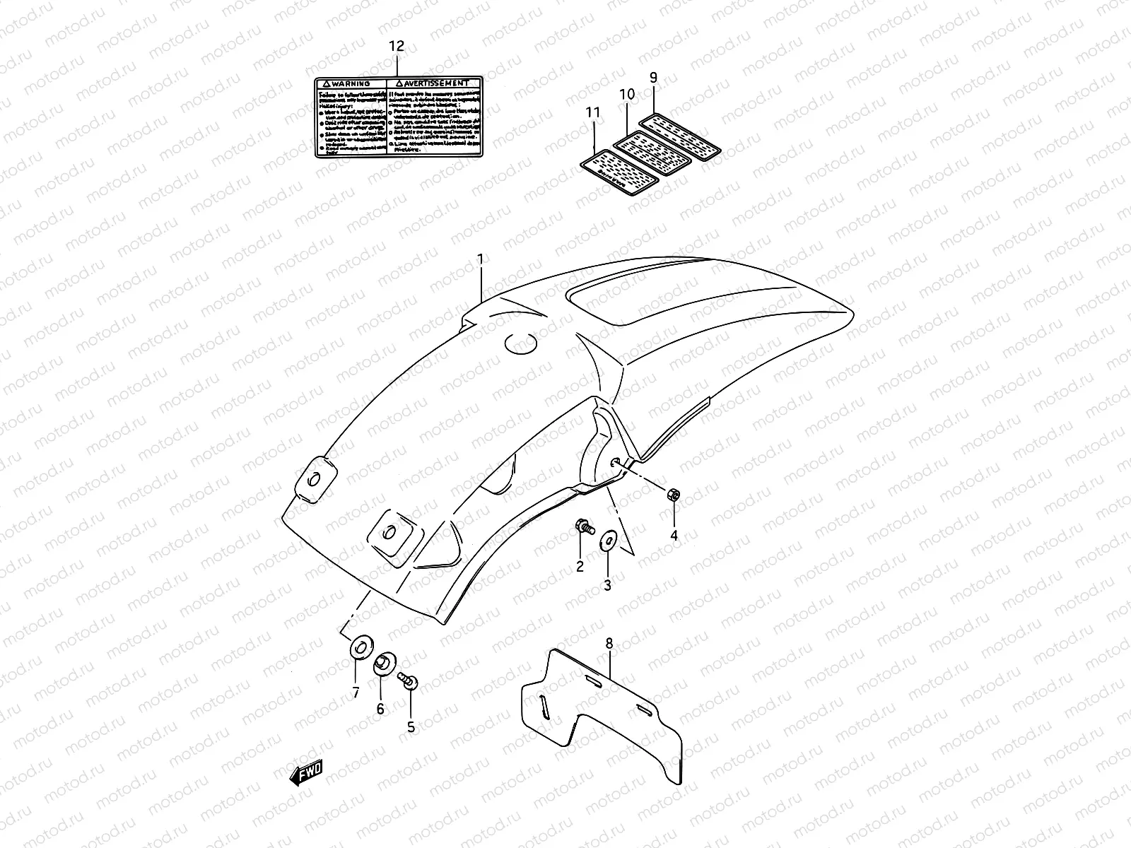 34 - REAR FENDER (MODEL K/L/M)