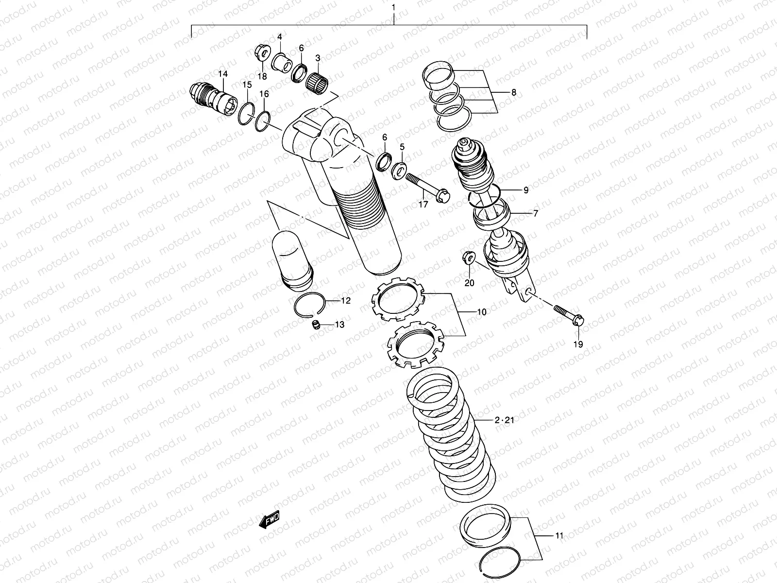 34 - REAR SHOCK ABSORBER (MODEL K1/K2)