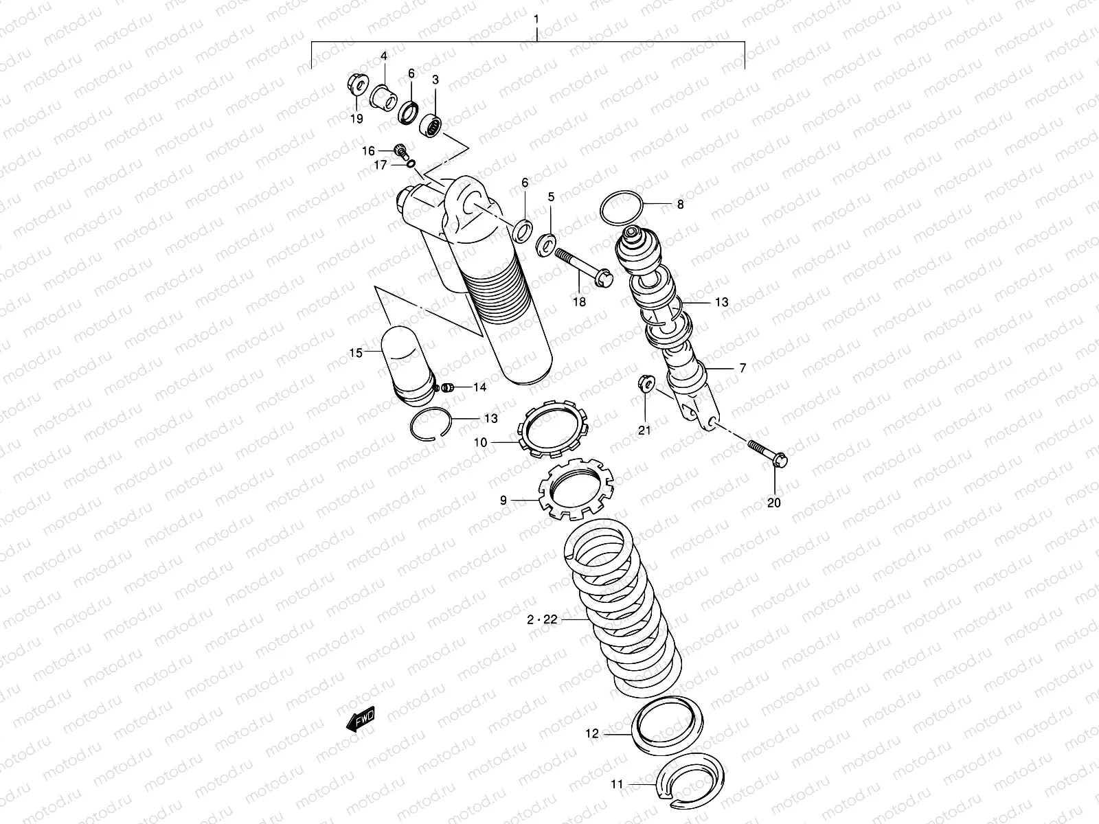 34 - REAR SHOCK ABSORBER (MODEL K1/K2/K3)