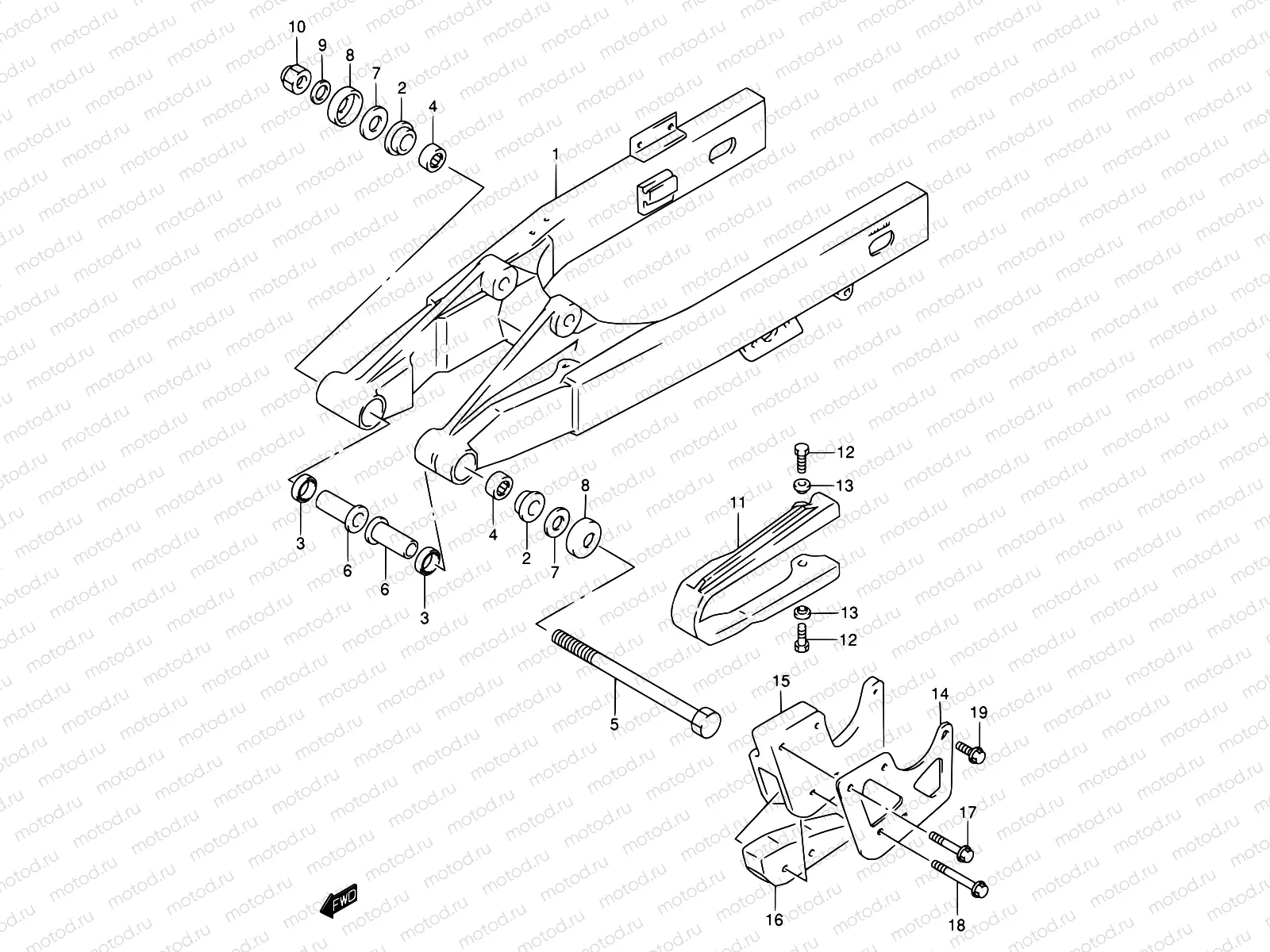 34 - REAR SWINGING ARM (MODEL K2)