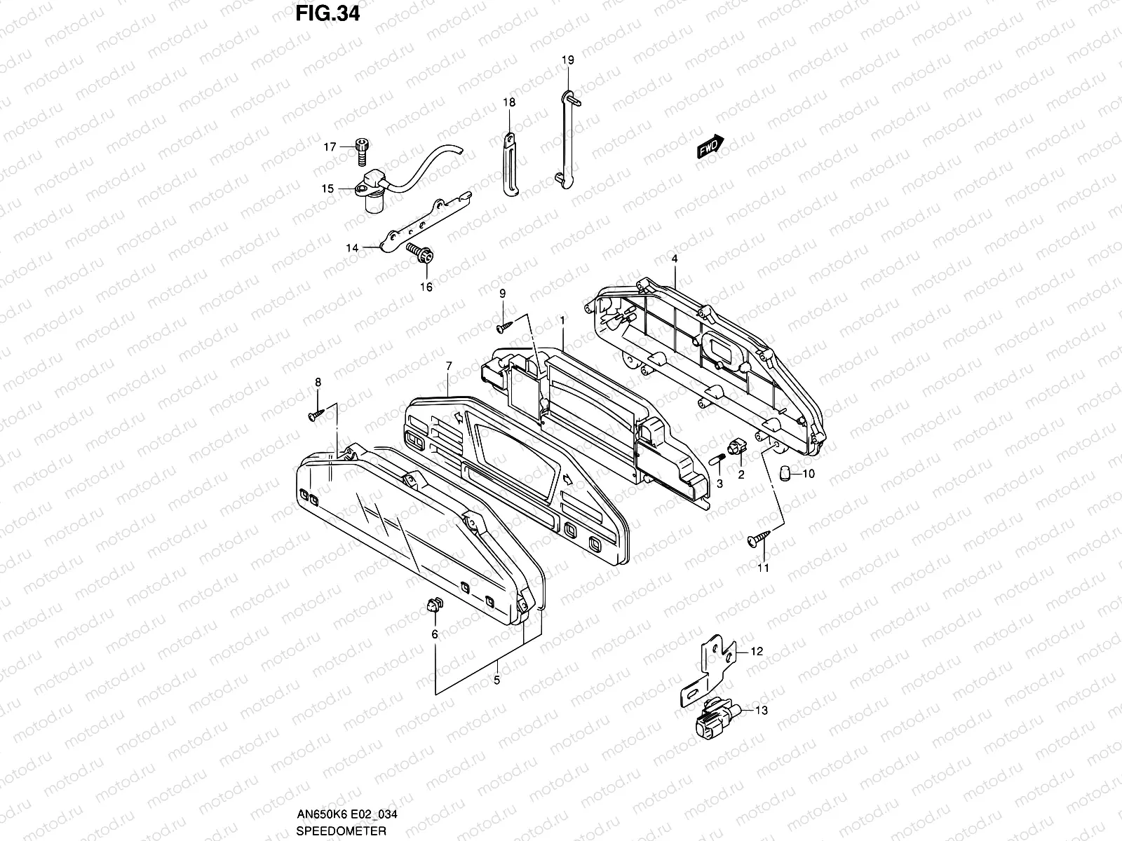 34 - SPEEDOMETER (AN650K6)