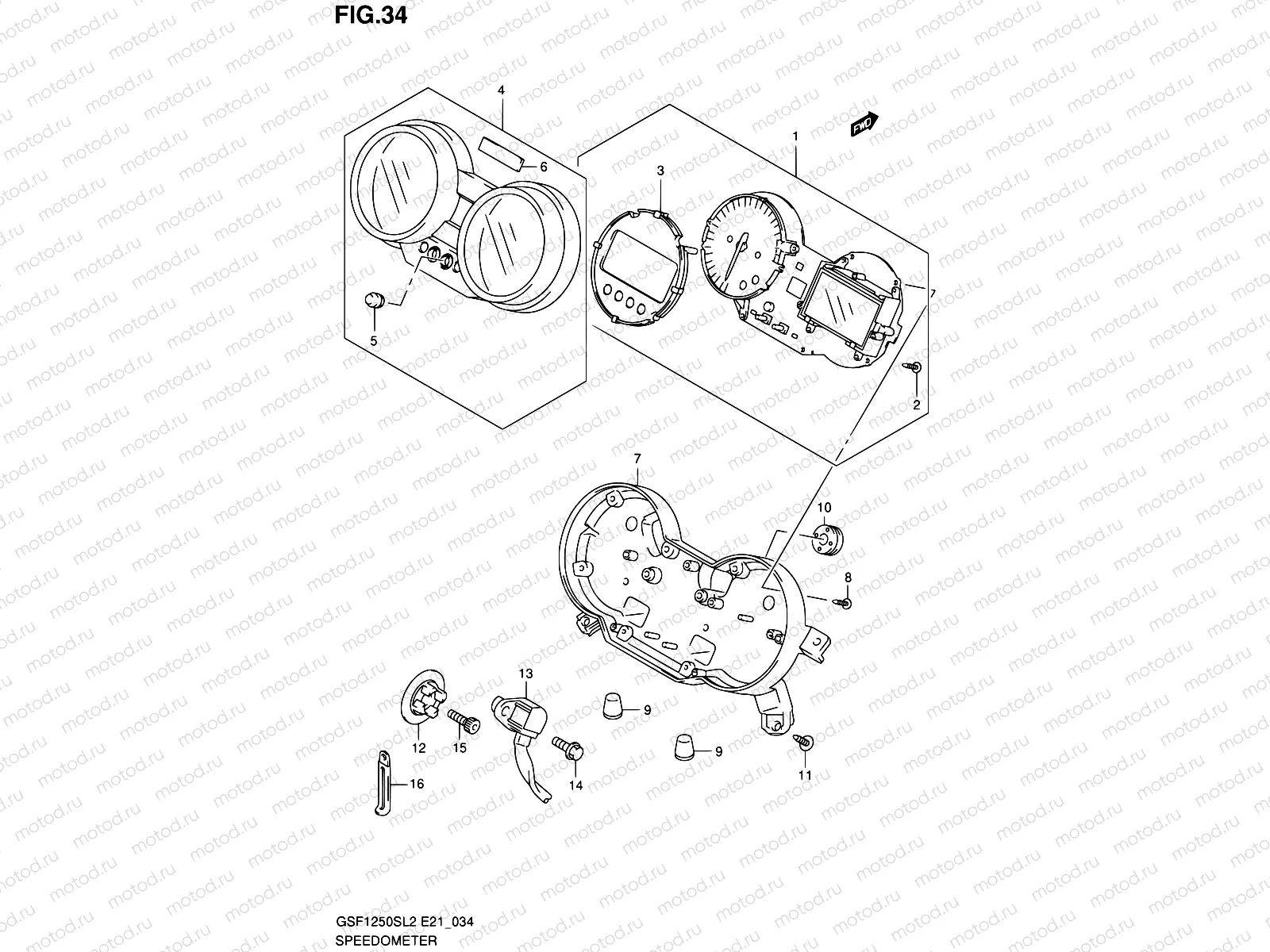34 - SPEEDOMETER (GSF1250SL2 E24)
