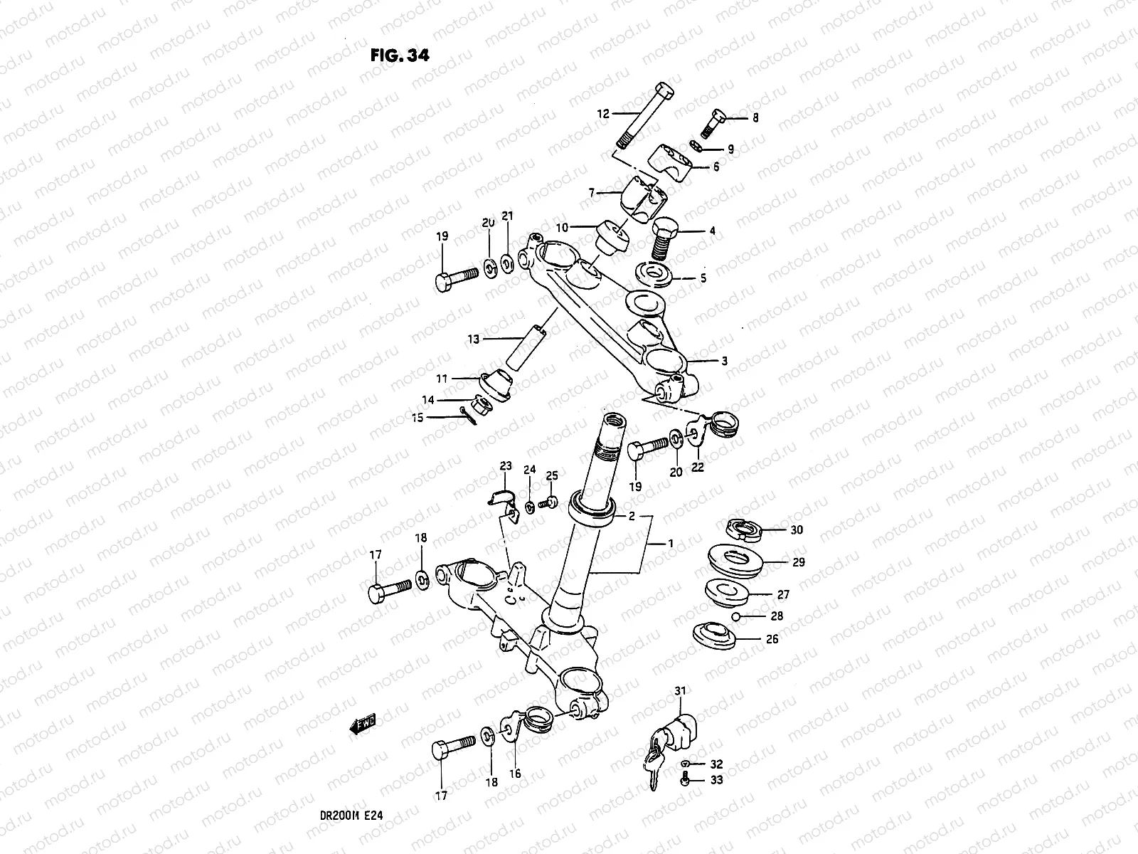34 - STEERING STEM (MODEL G)
