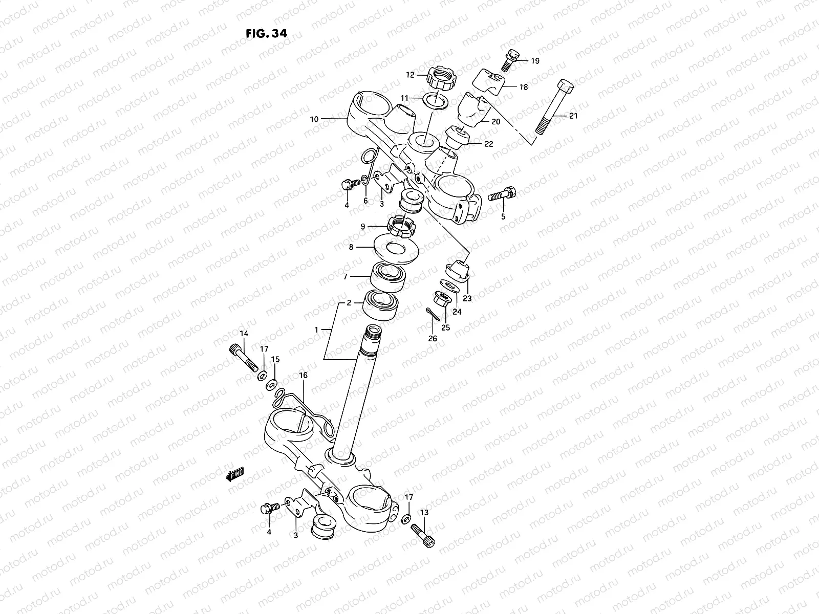 34 - STEERING STEM (MODEL K/L)