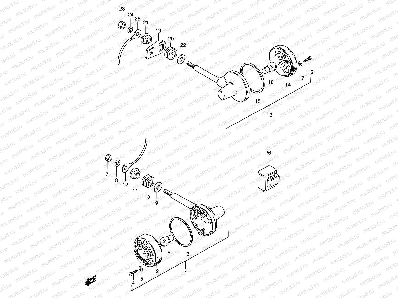 34 - TURN SIGNAL LAMP (E15,E17,E18,E39)