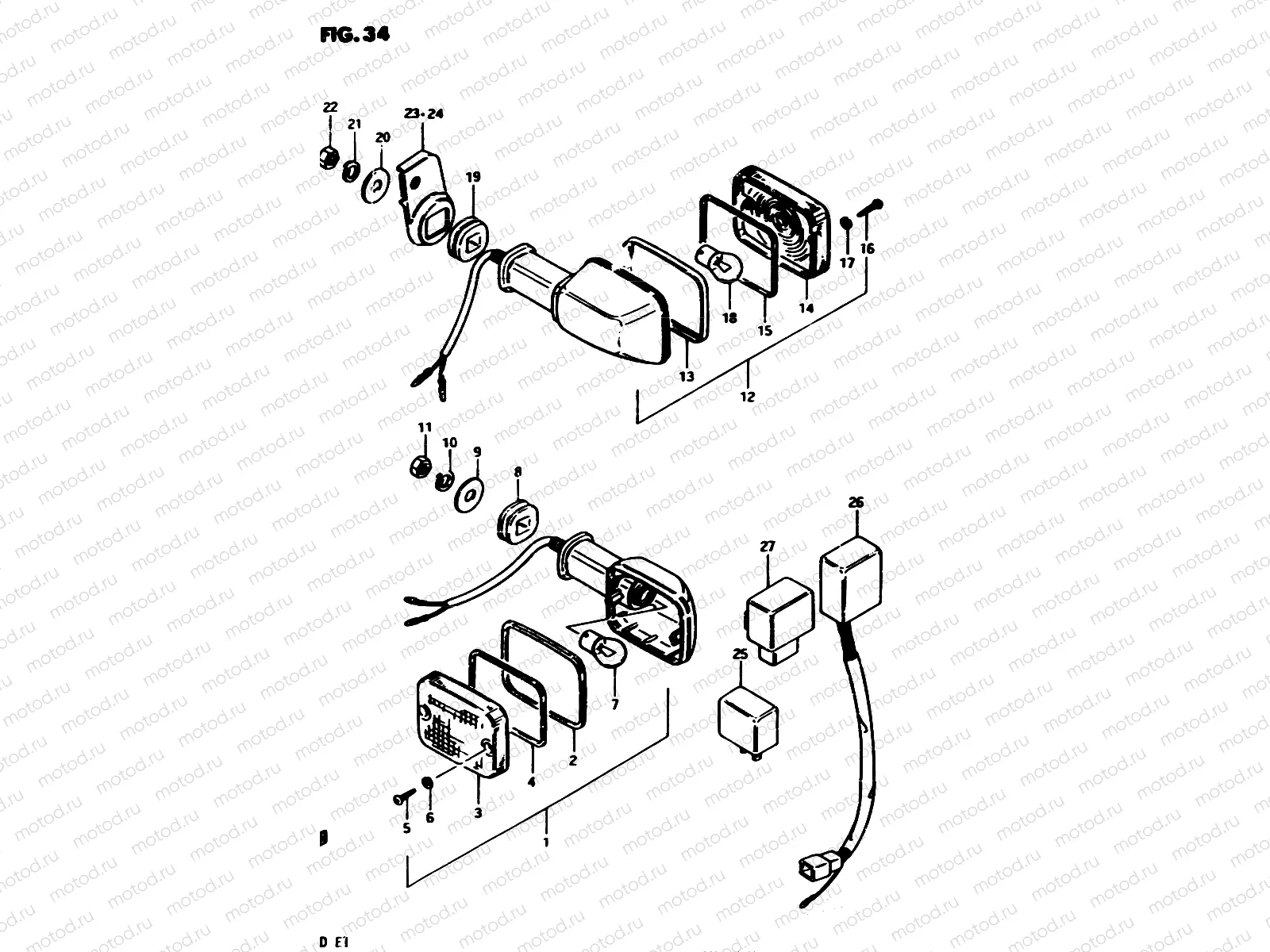 34 - TURN SIGNAL LAMP (E25)