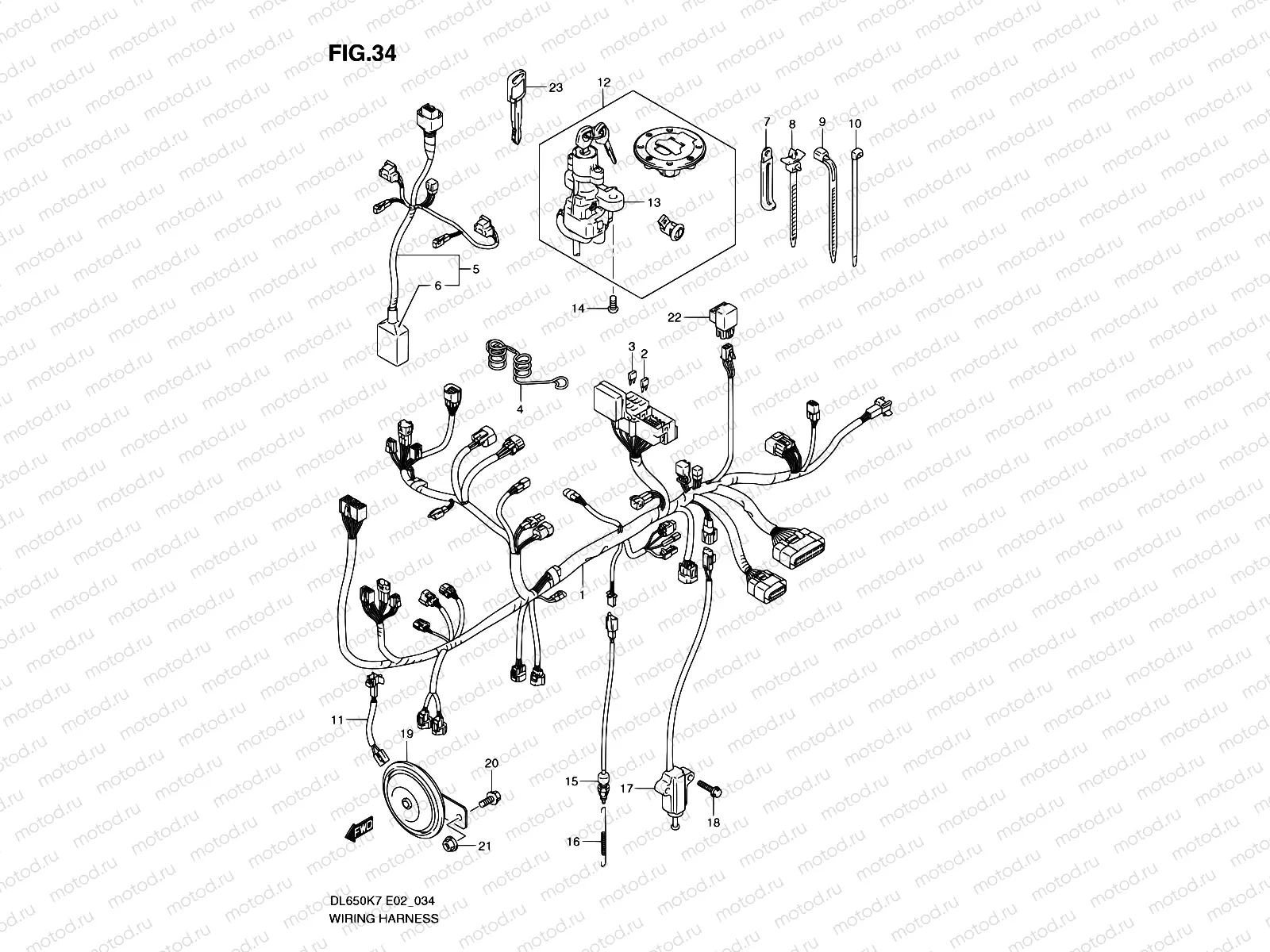 34 - WIRING HARNESS (DL650K7/U3K7)