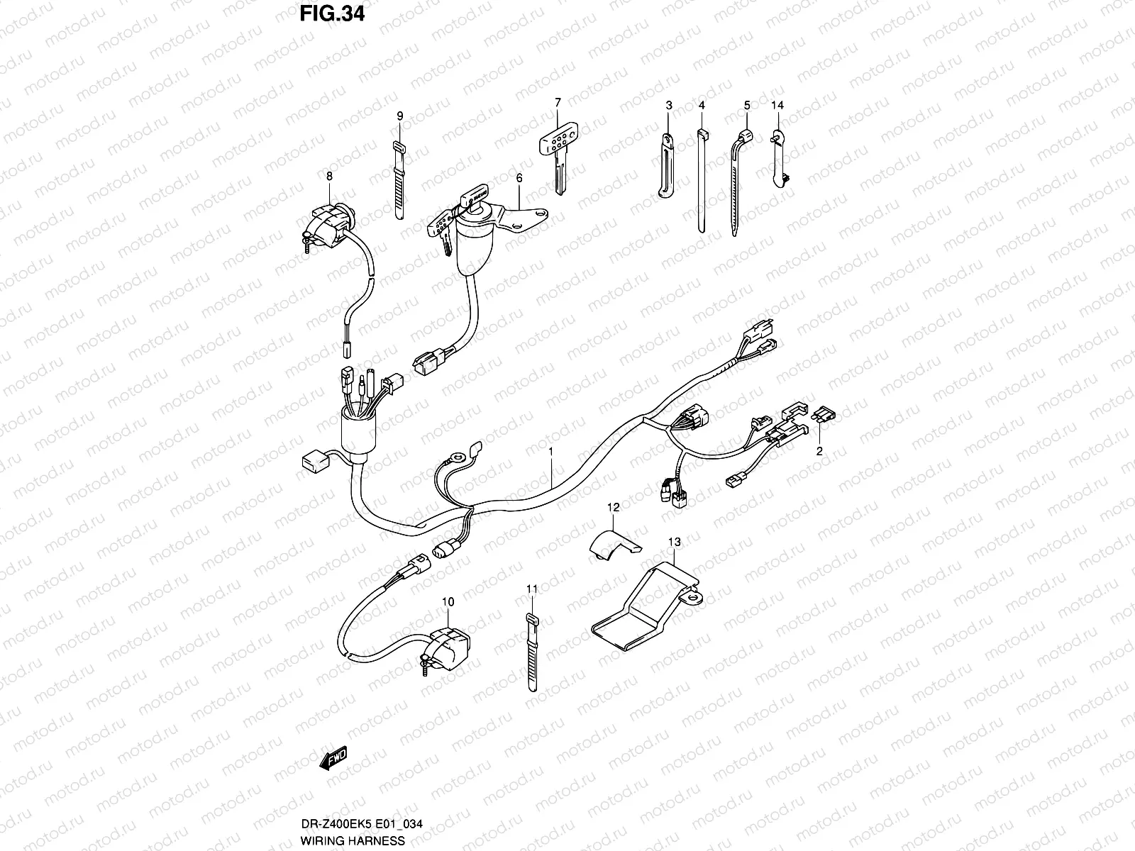 34 - WIRING HARNESS (DR-Z400EK5/K6/K7 E01,P37)