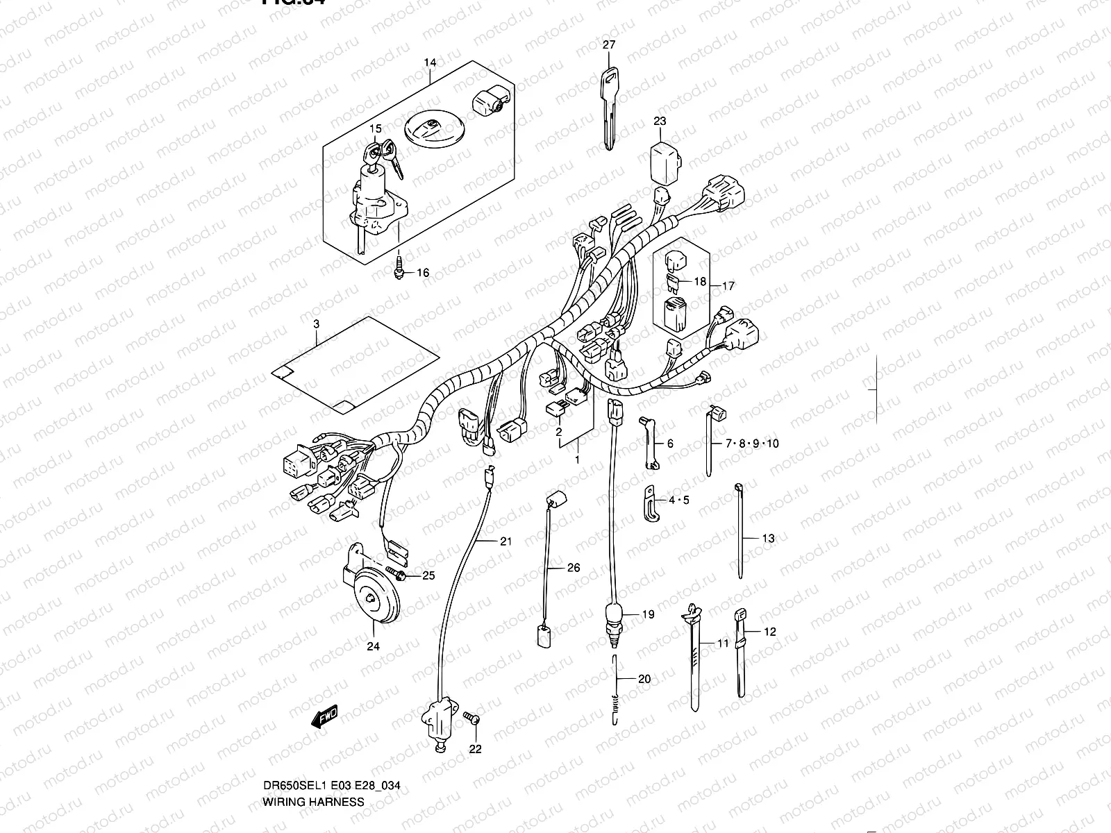 34 - WIRING HARNESS (DR650SEL1 E33)