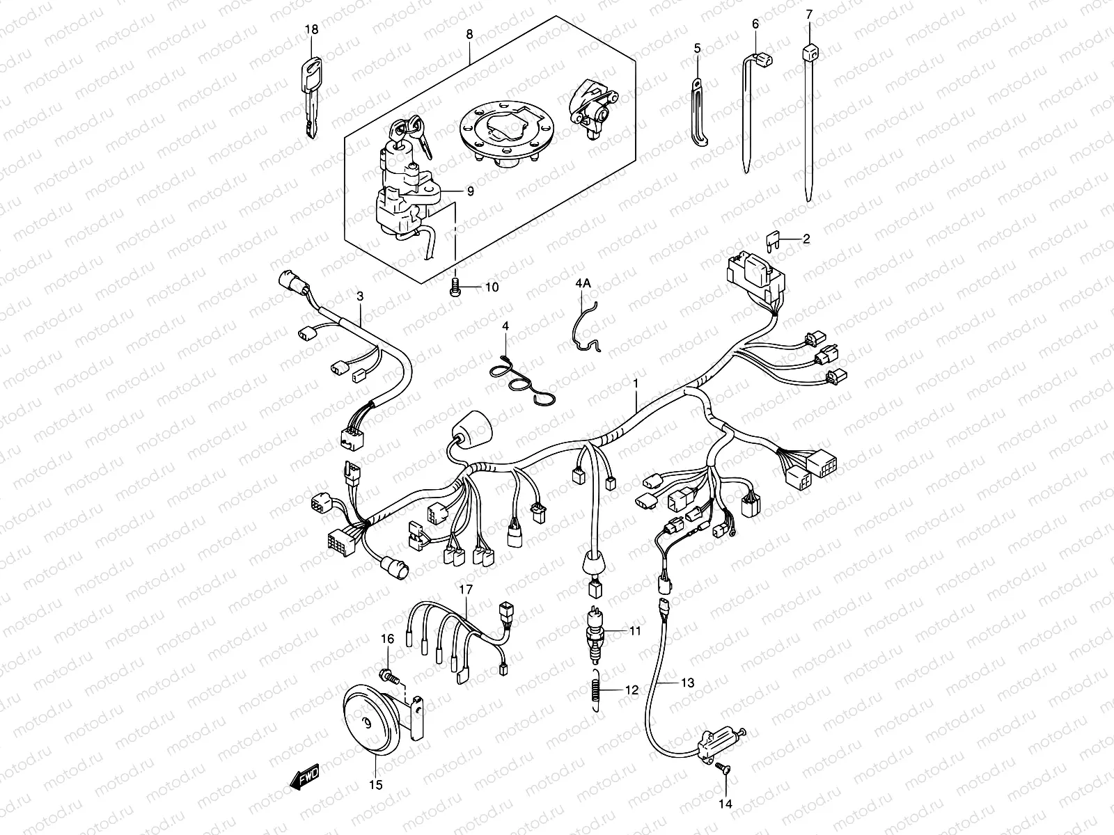 34 - WIRING HARNESS (GSF600SY/SUY/SK1/SK2/SUK1/SUK2)