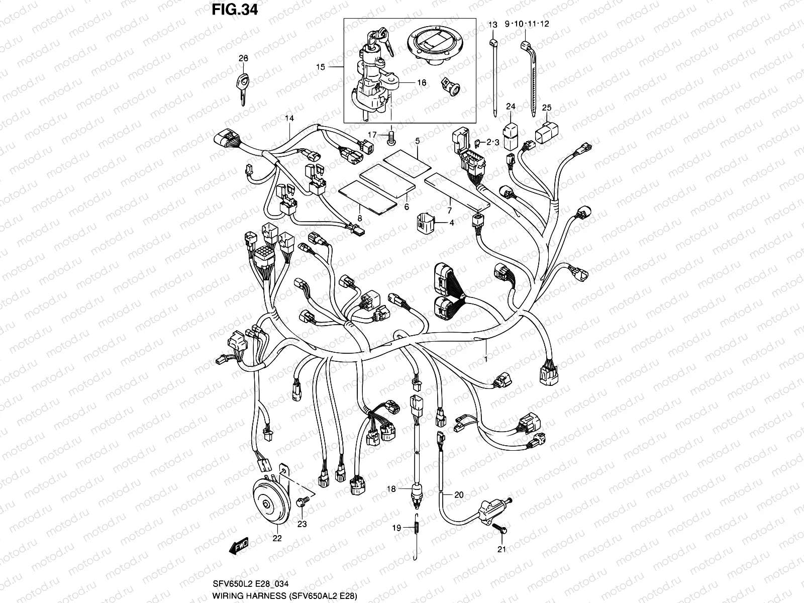 34 - WIRING HARNESS (SFV650AL2 E28)