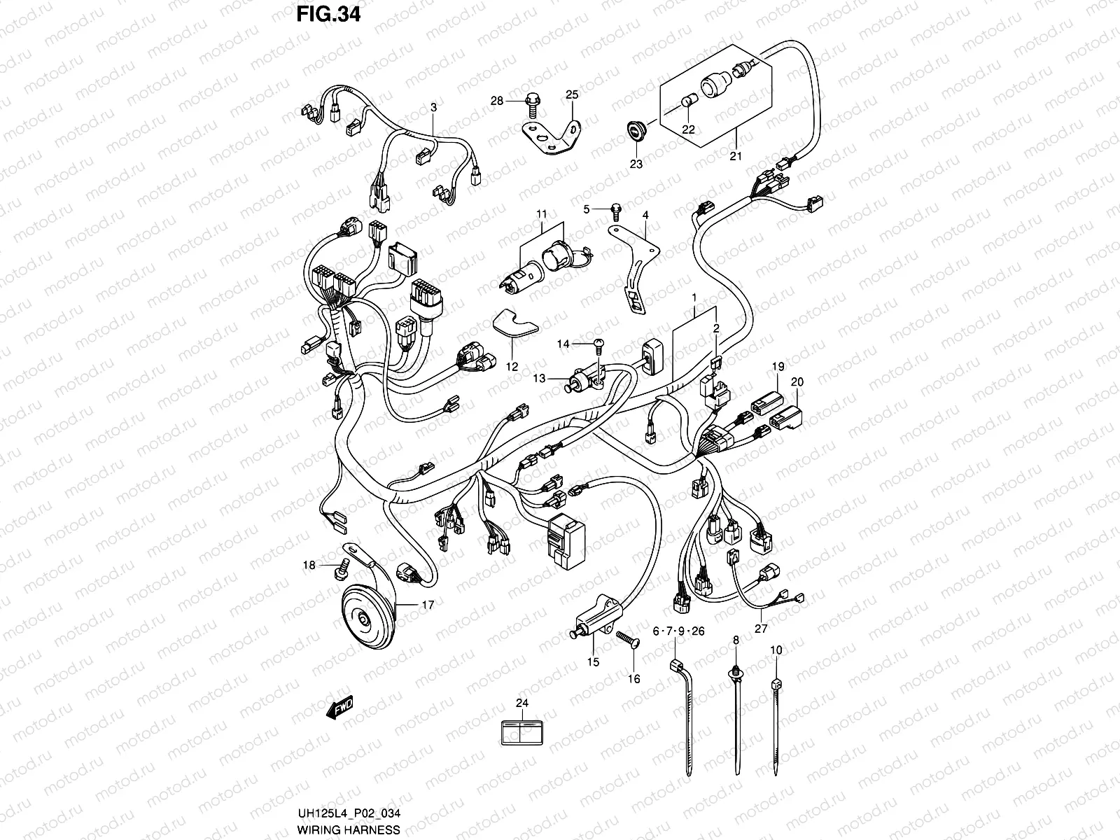 34 - WIRING HARNESS (UH125AL4 P19)