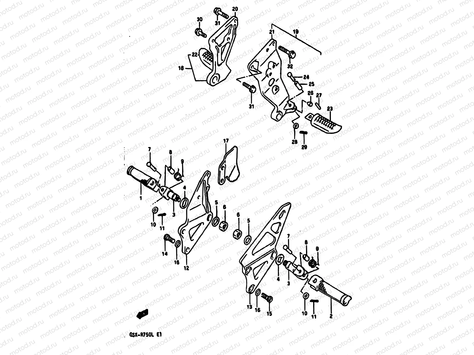 34A - FOOTREST (MODEL L)