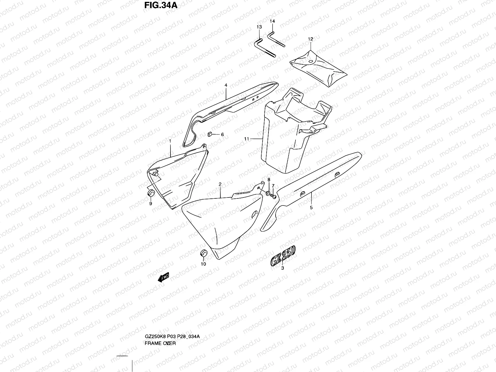 34A - FRAME COVER (MODEL L0)