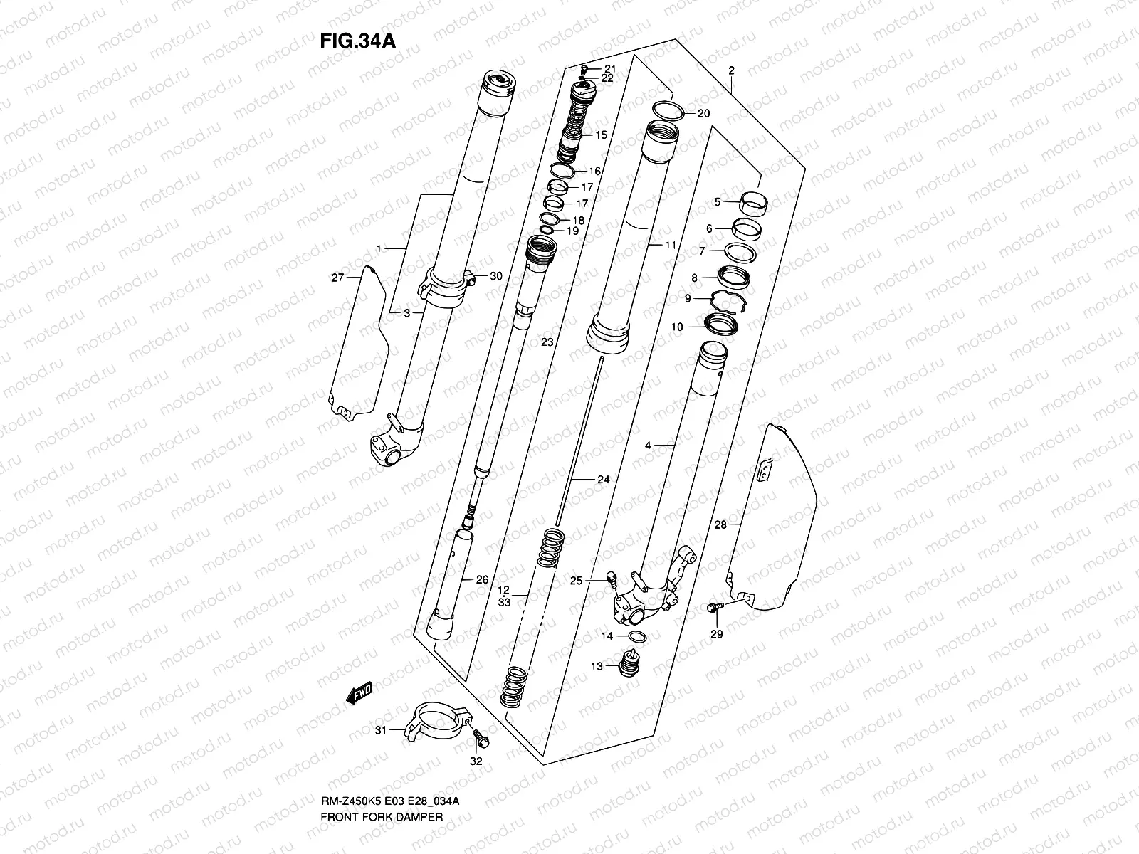 34A - FRONT DAMPER (MODEL K6)