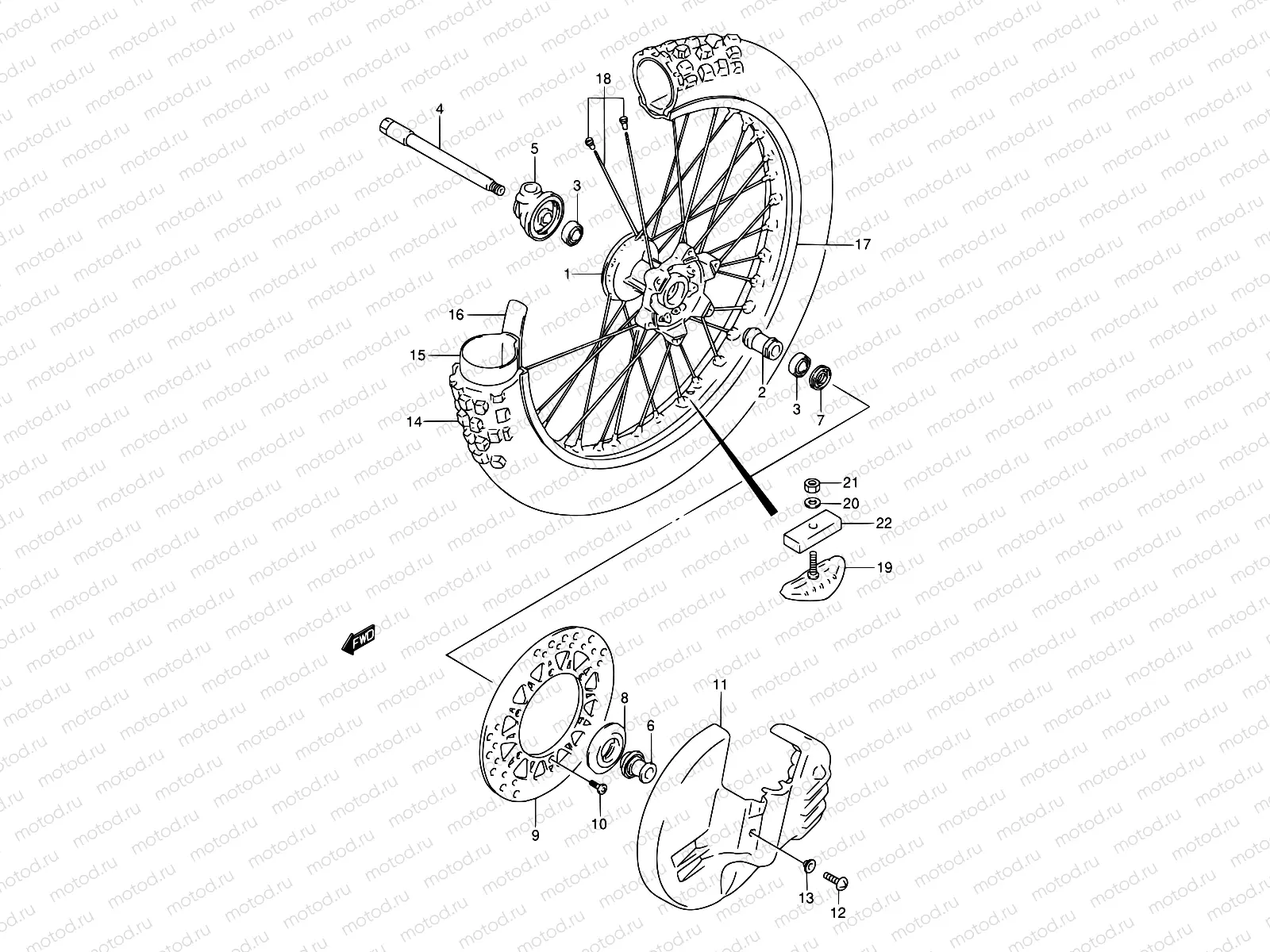 34A - FRONT WHEEL (MODEL M)
