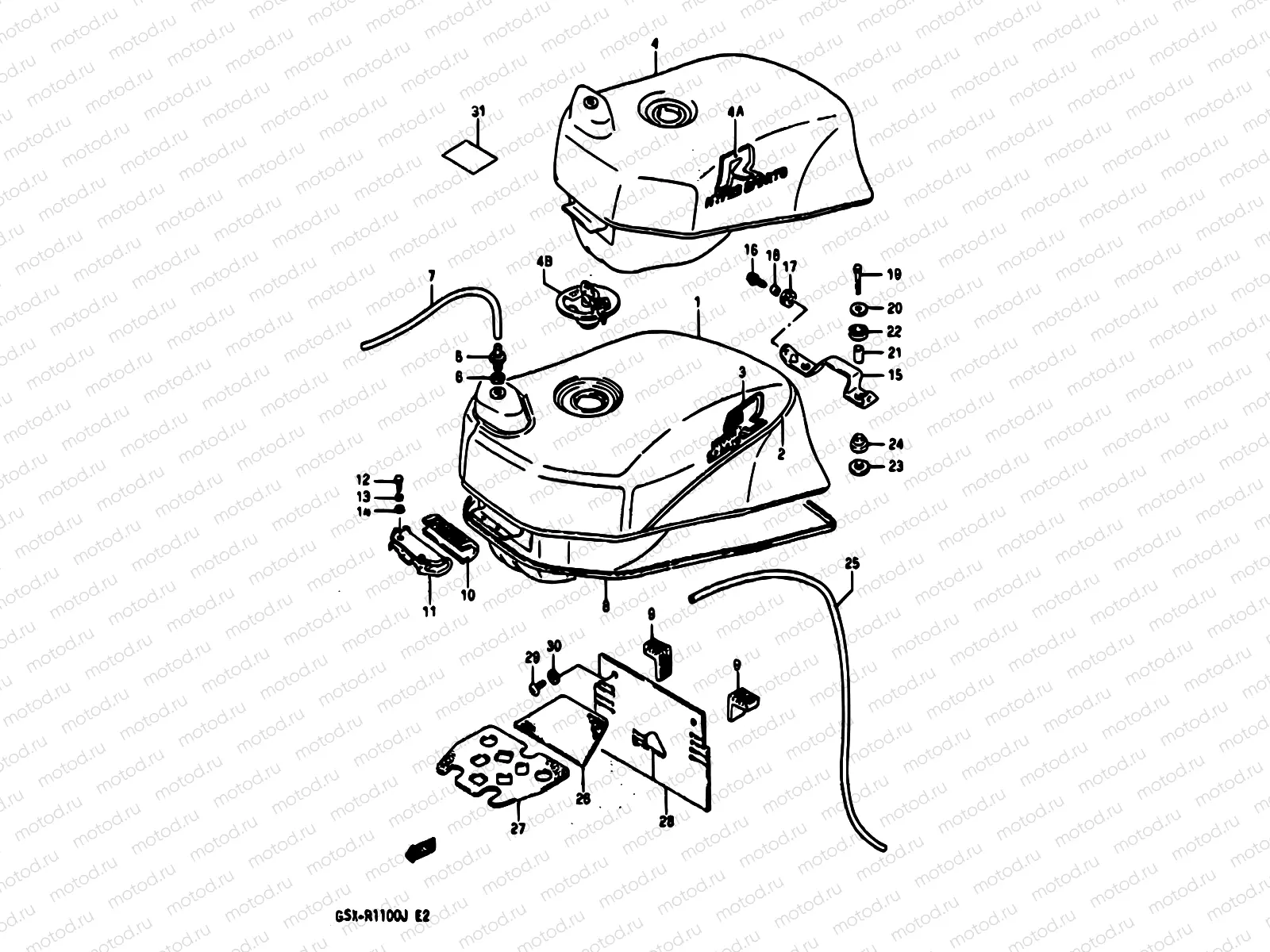 34A - FUEL TANK (MODEL J)