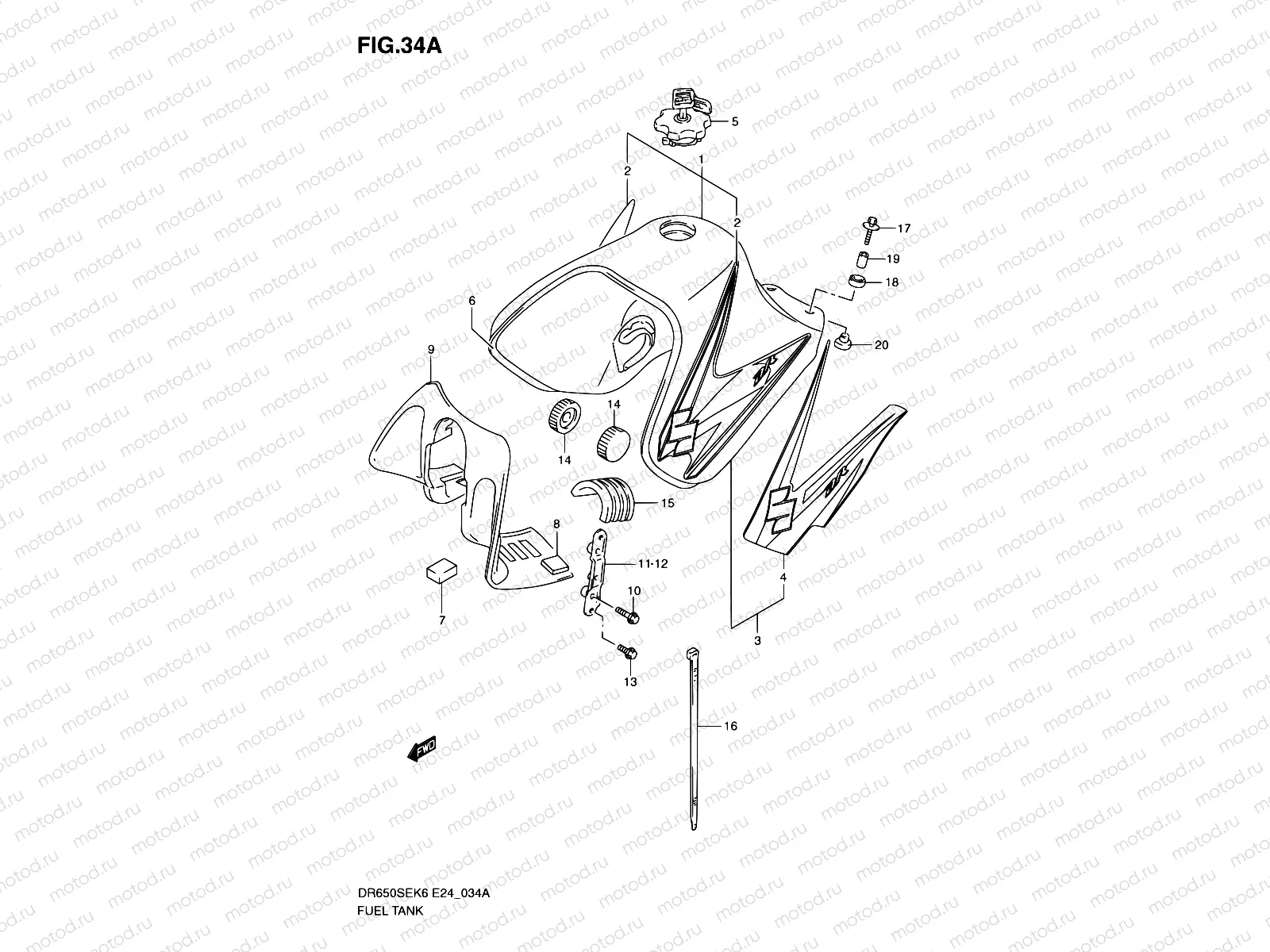 34A - FUEL TANK (MODEL K8/K9)