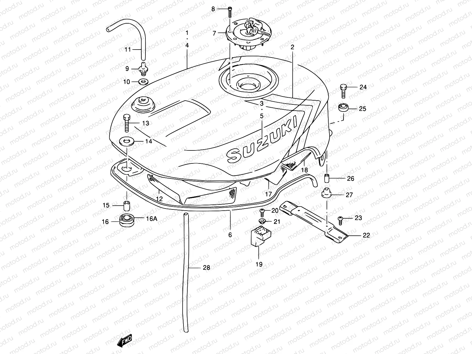 34A - FUEL TANK (MODEL M)
