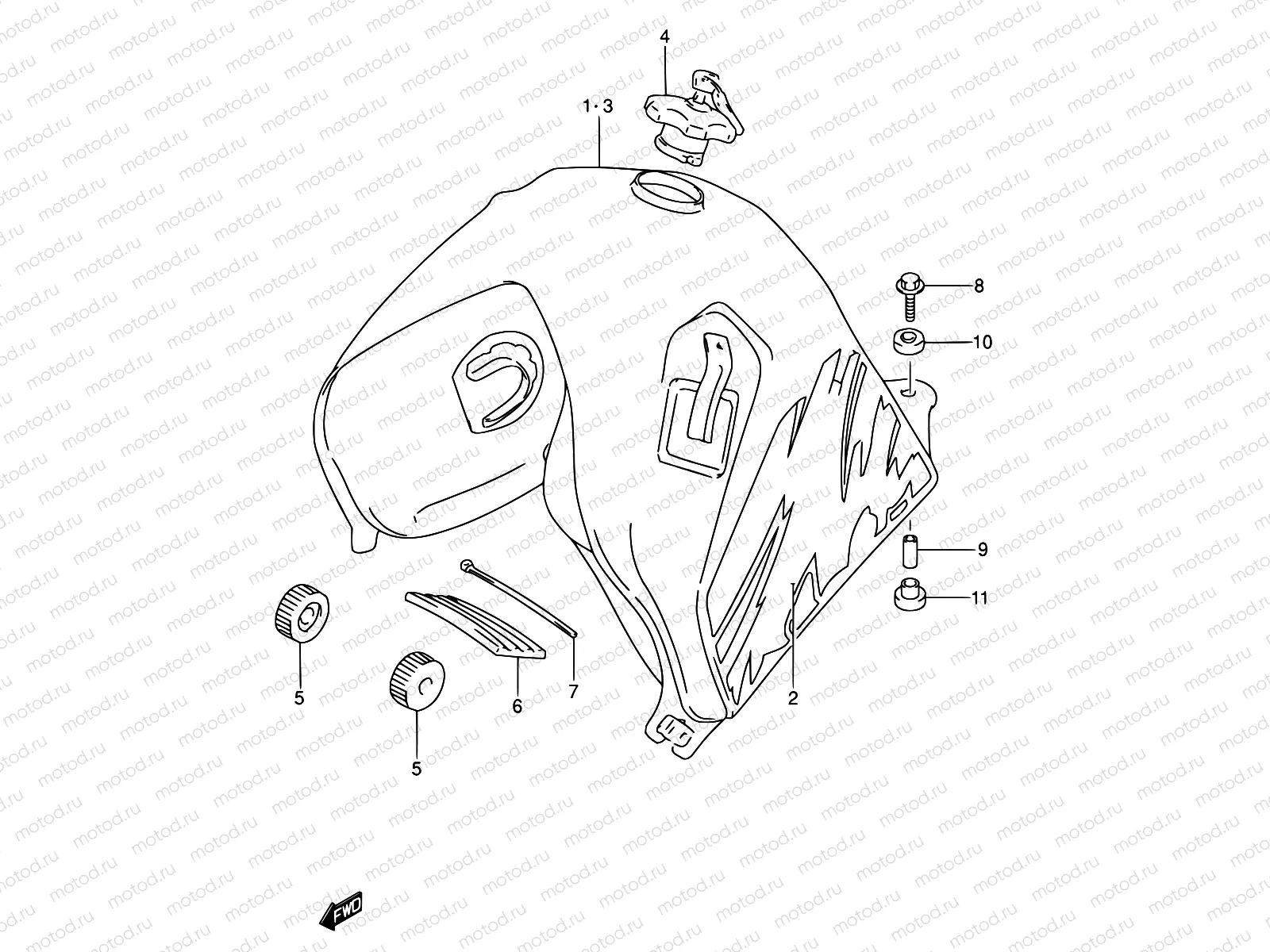 34A - FUEL TANK (MODEL N/P/R/S)