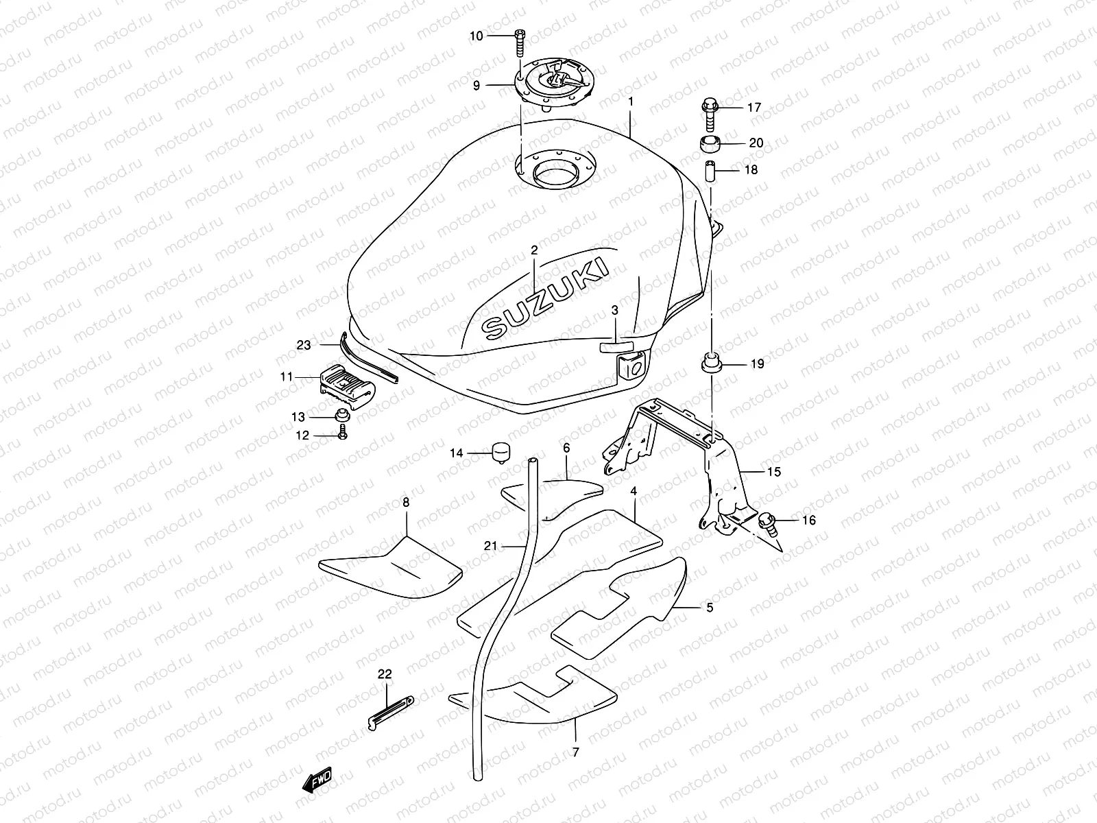 34A - FUEL TANK (MODEL Y/K1)