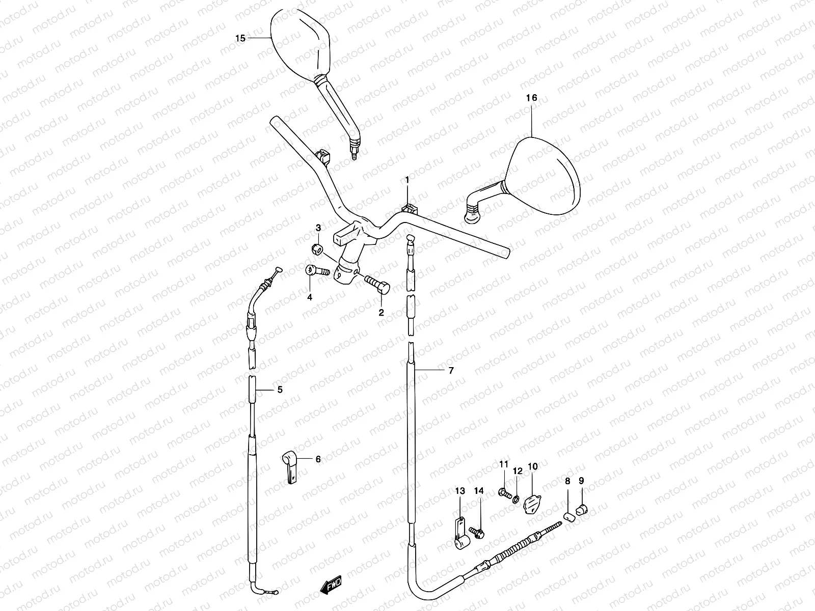 34A - HANDLEBAR (MODEL AY50)