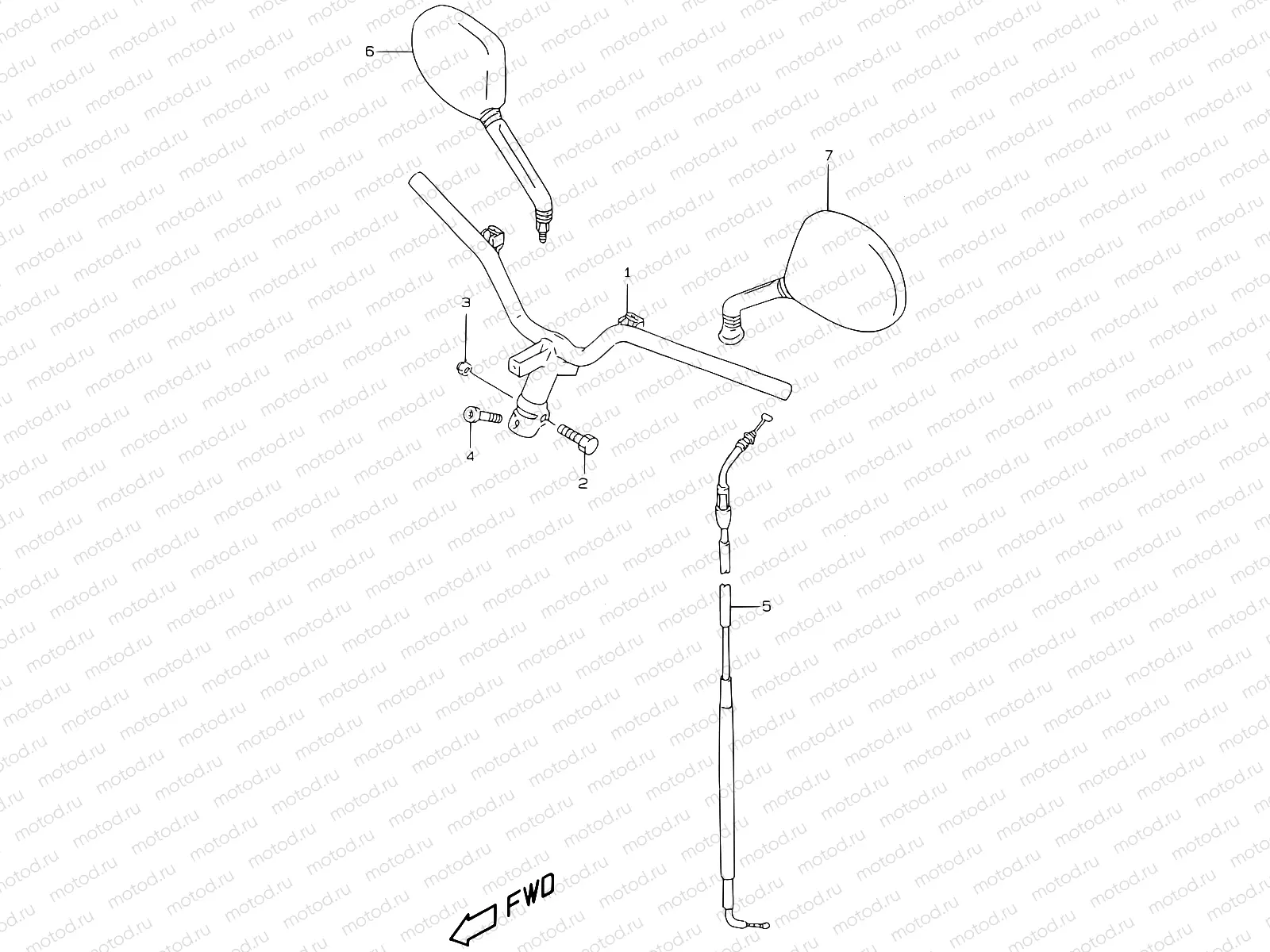 34A - HANDLEBAR (MODEL AY50W/WR X/Y/K1)