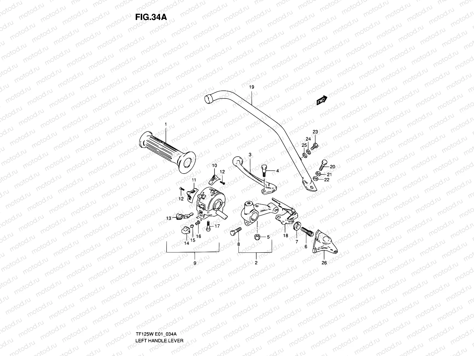 34A - LEFT HANDLE LEVER (E06, E24)