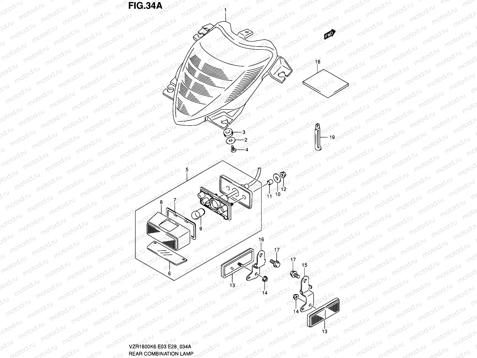 34A - REAR COMBINATION LAMP (VZR1800ZK7/ZK8/ZK9/ZL0)