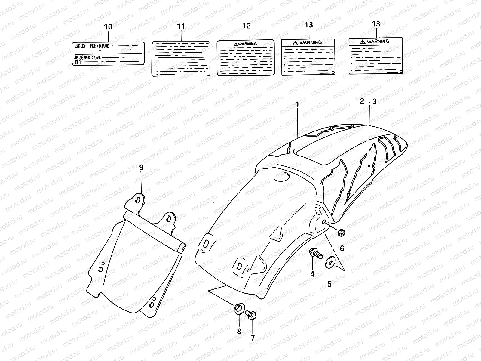 34A - REAR FENDER (MODEL N)