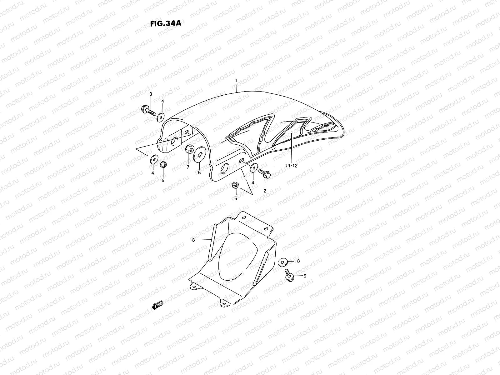 34A - REAR FENDER (MODEL N/P/R/S)