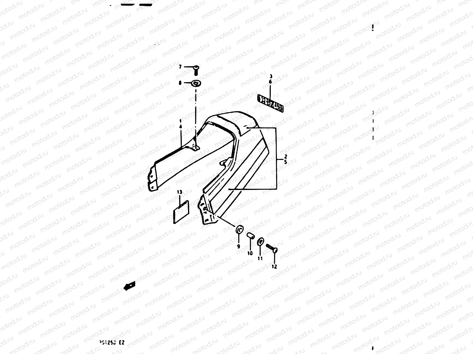 34A - SEAT TAIL COVER (RG125AJ/BJ/UAJ/BUJ)