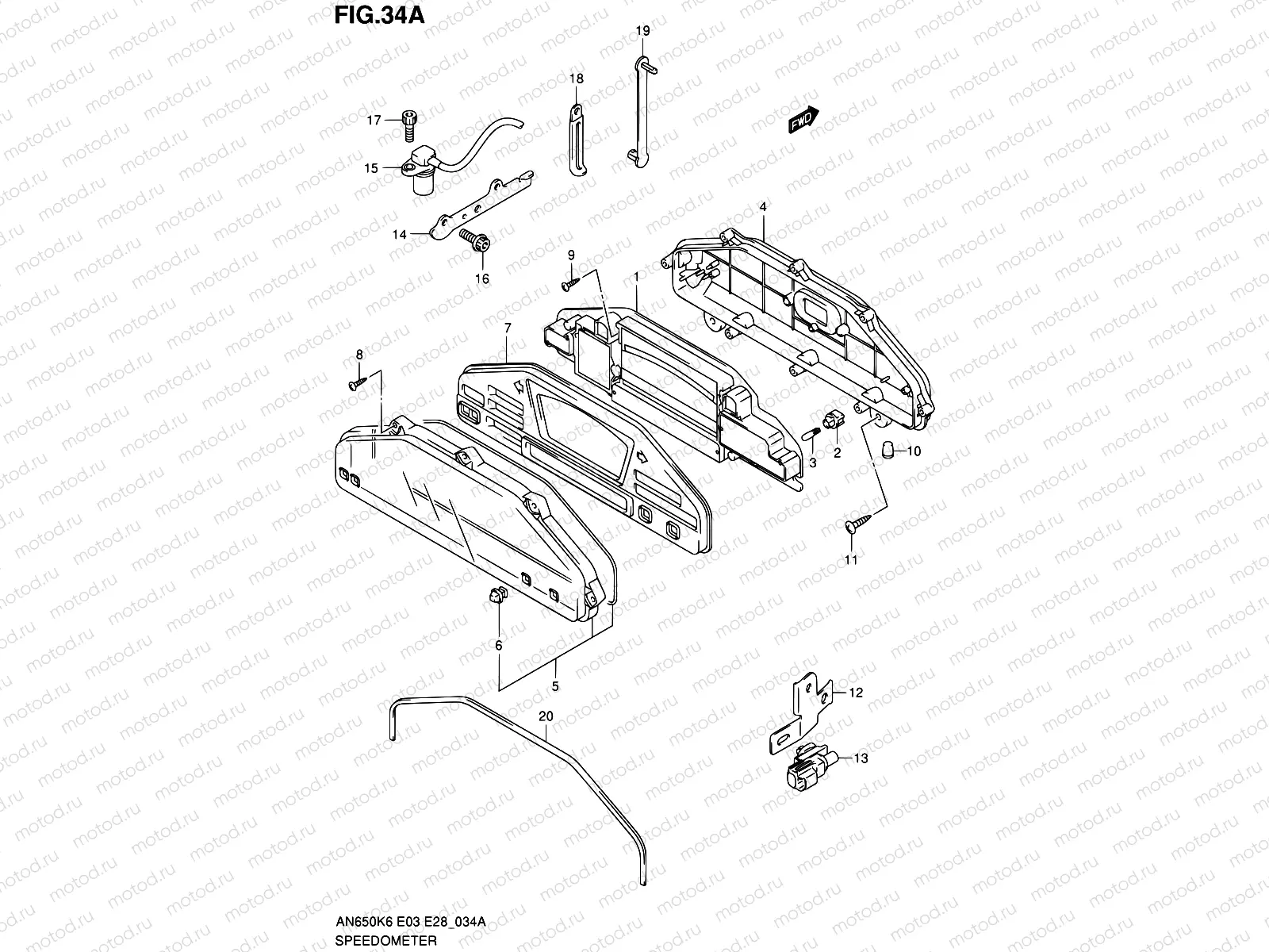 34A - SPEEDOMETER (AN650K7/K8/K9)