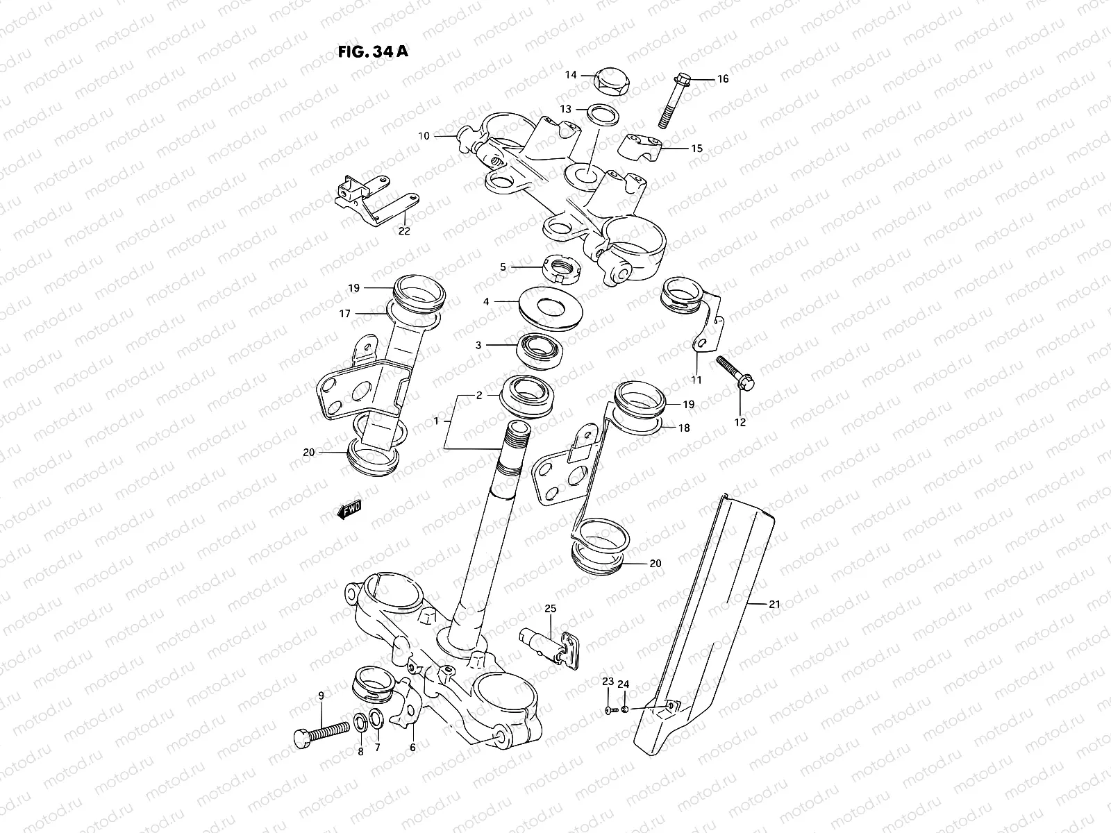 34A - STEERING STEM (DR350SHN/SHP/SHR)