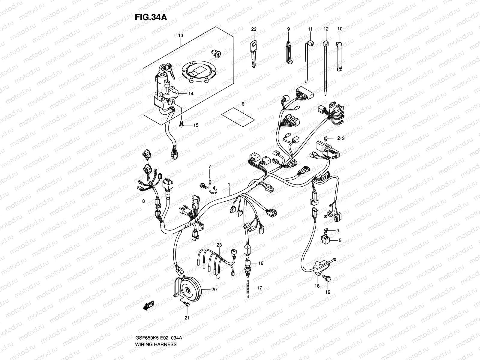 34A - WIRING HARNESS (GSF650SAK5/SAK6/SUAK5/SUAK6)