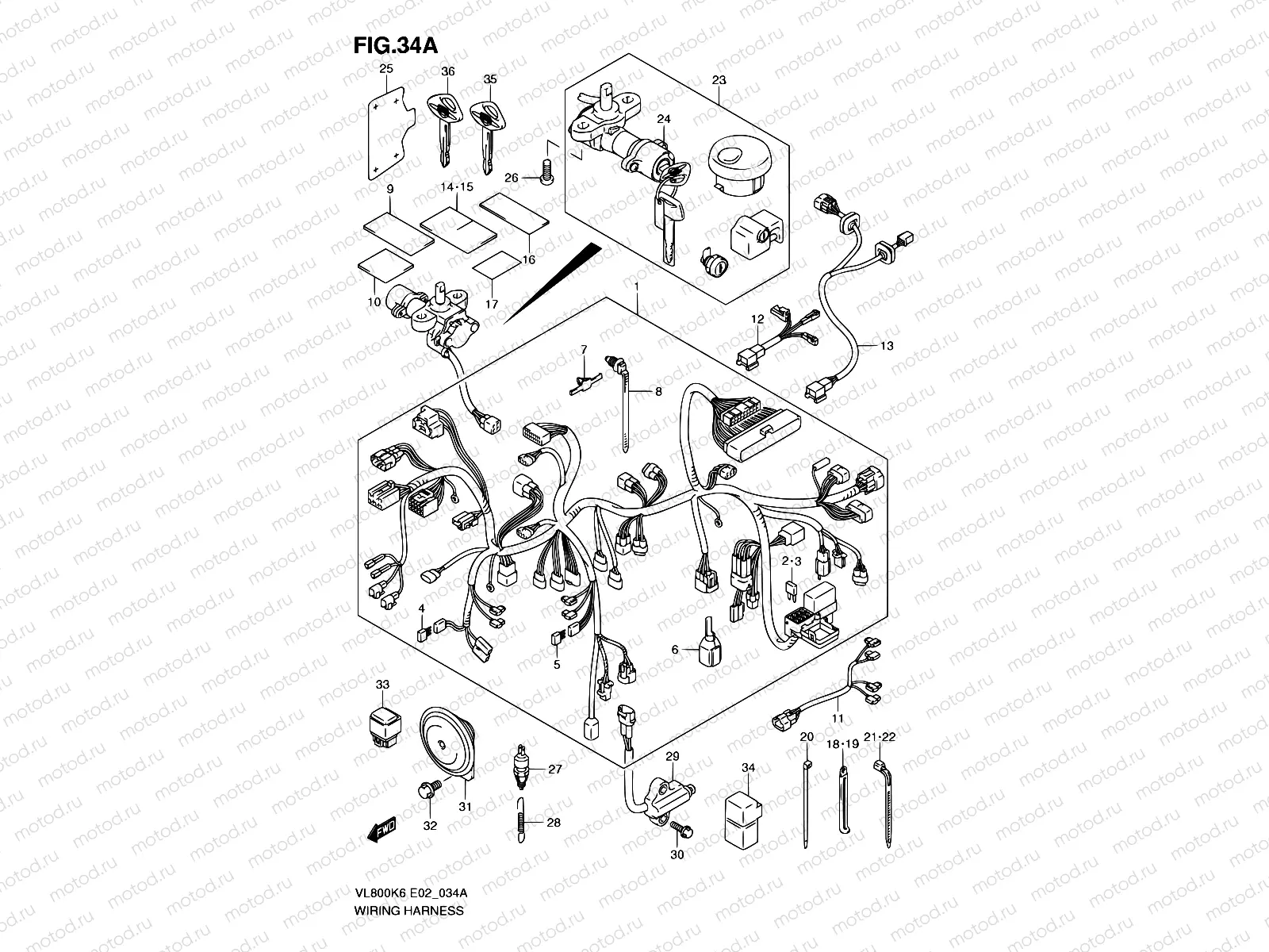34A - WIRING HARNESS (MODEL K9/L0)