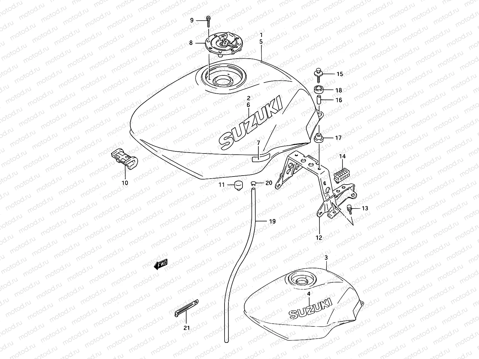 34B - FUEL TANK (MODEL P/R/S/T)