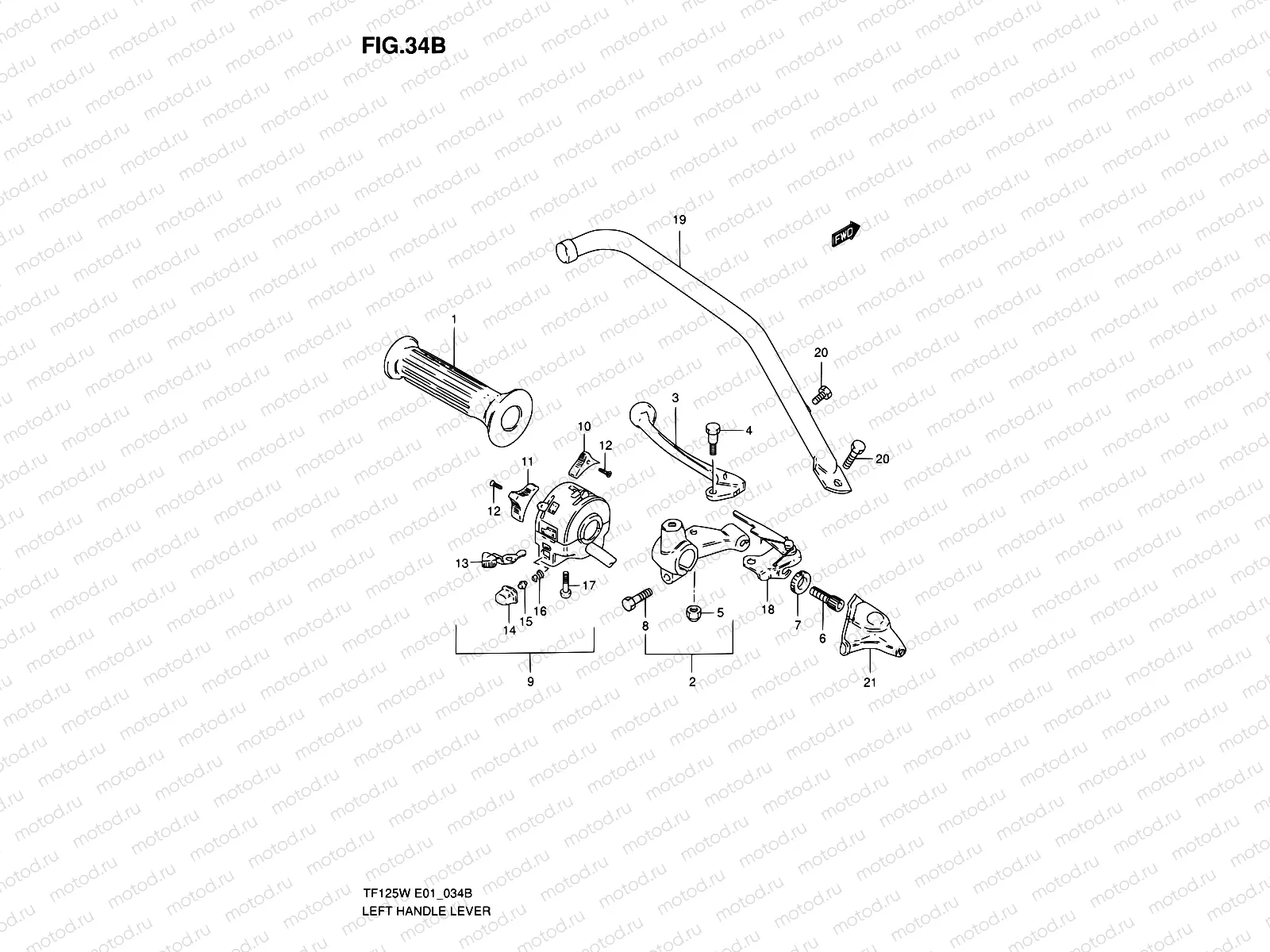 34B - LEFT HANDLE LEVER (MODEL W/K5)