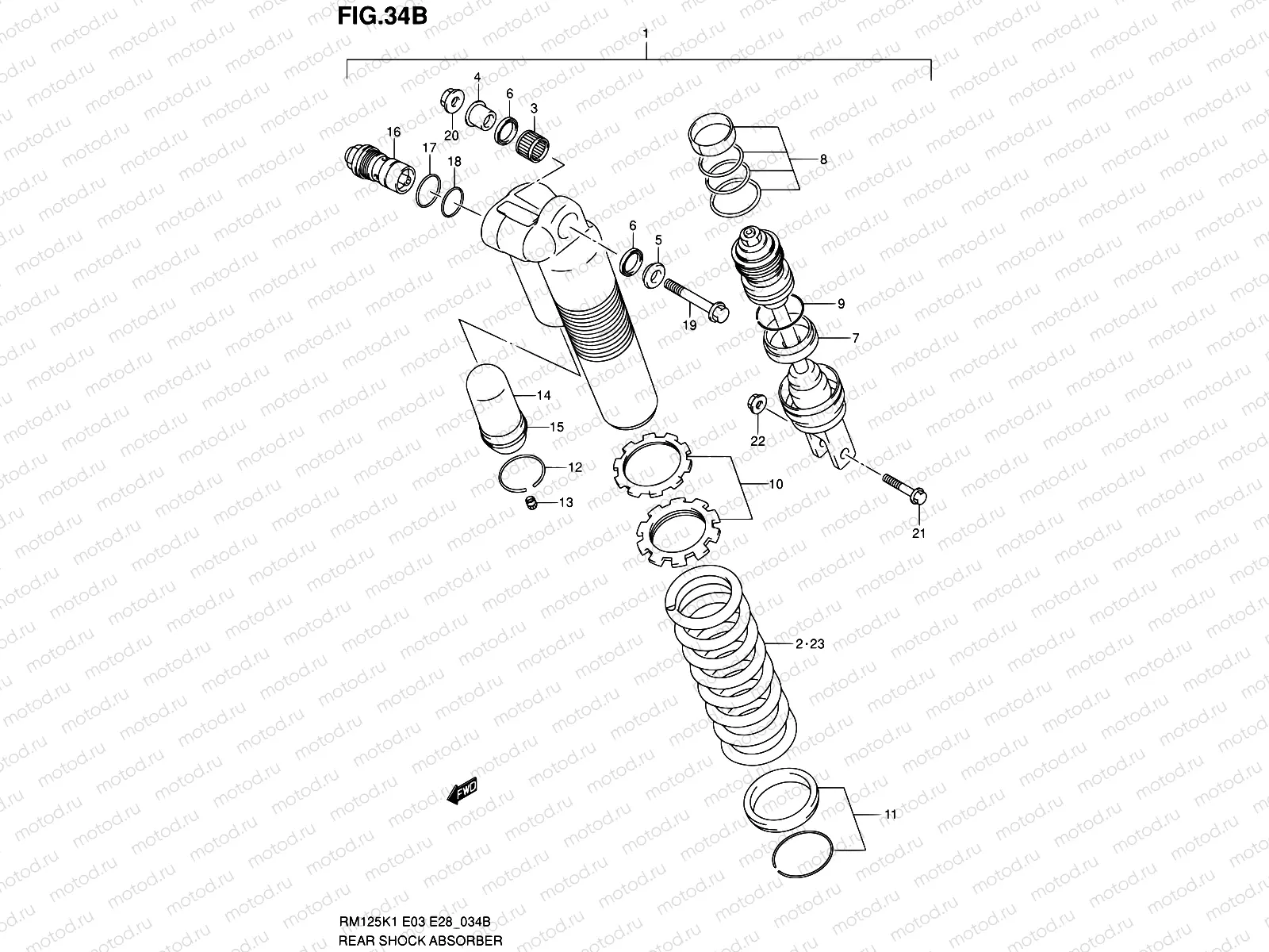 34B - REAR SHOCK ABSORBER (MODEL K4)