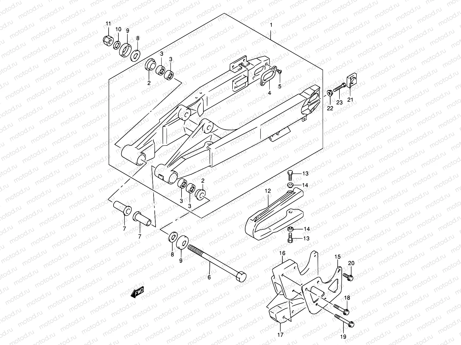 34B - REAR SWINGING ARM (MODEL K4)