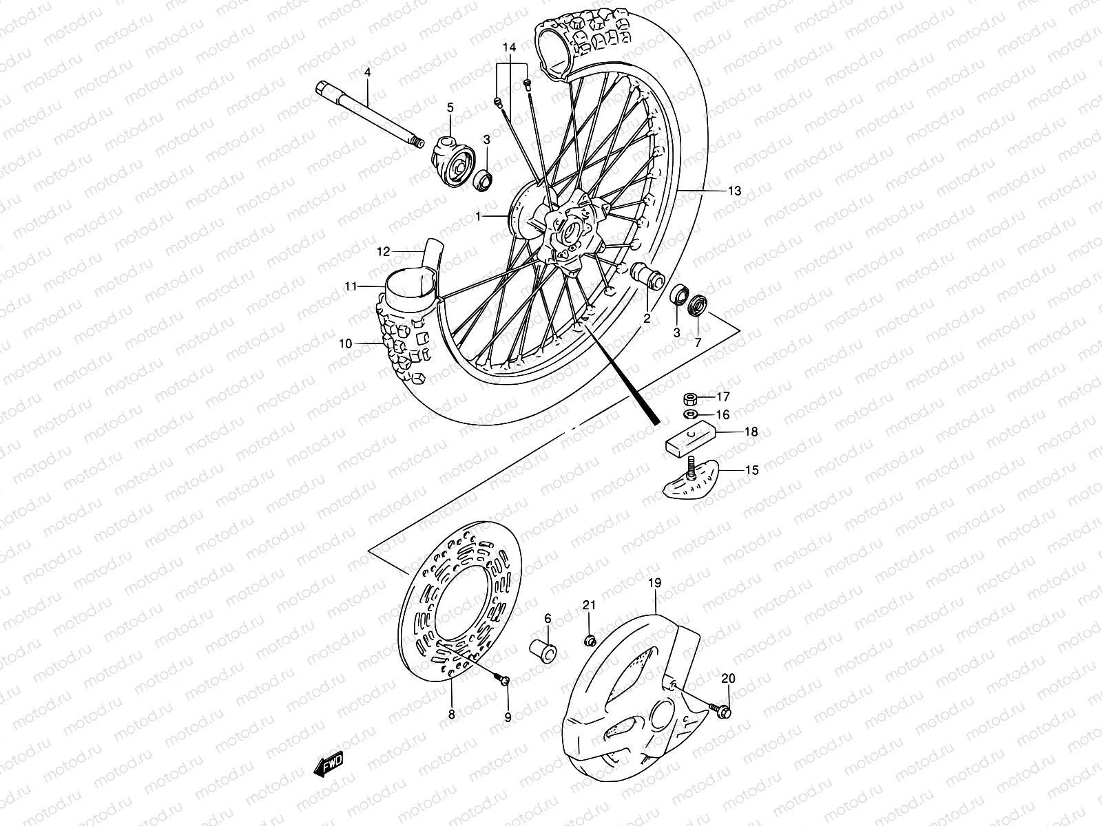 34C - FRONT WHEEL (MODEL T)