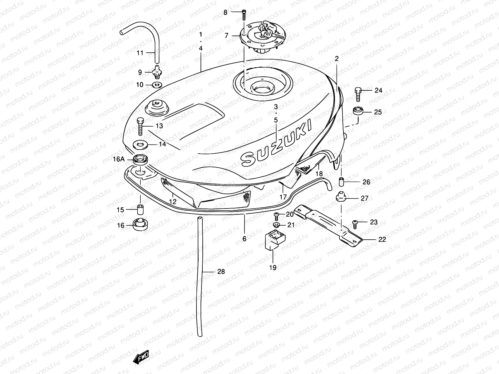 34C - FUEL TANK (MODEL P/R)